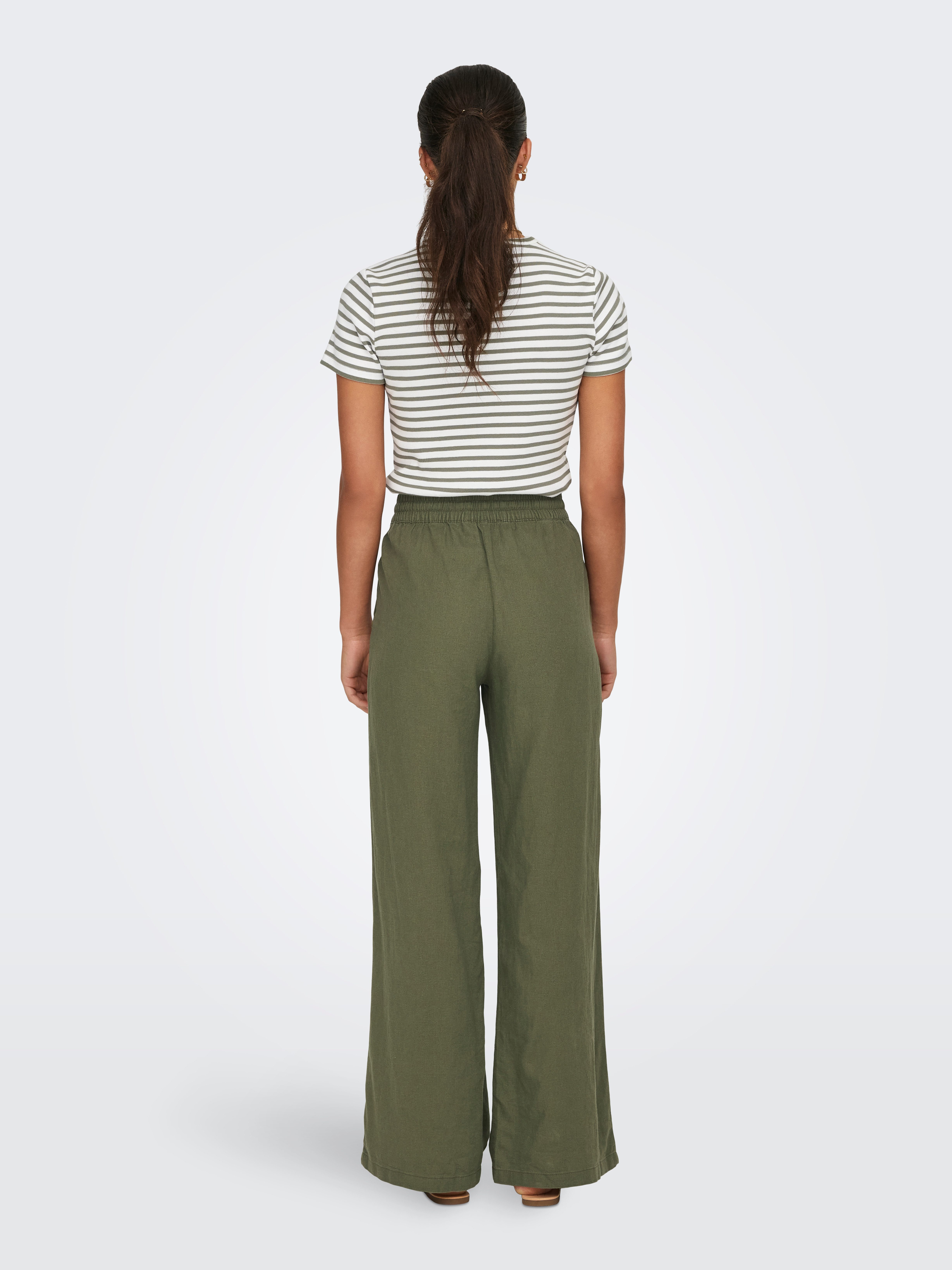 JDY Linnen broek JDYSAY LINEN HW WIDE PANT WVN NOOS