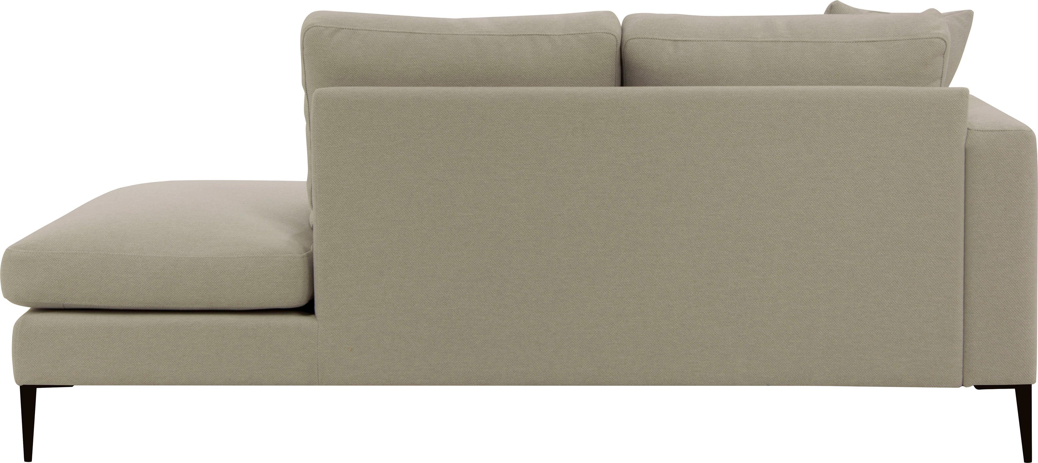 Leonique Récamier Cozy chaise longue, afmetingen B/D/H: 195/97/80 cm met los kussen en metalen poten, armleuning naar keuze links of rechts