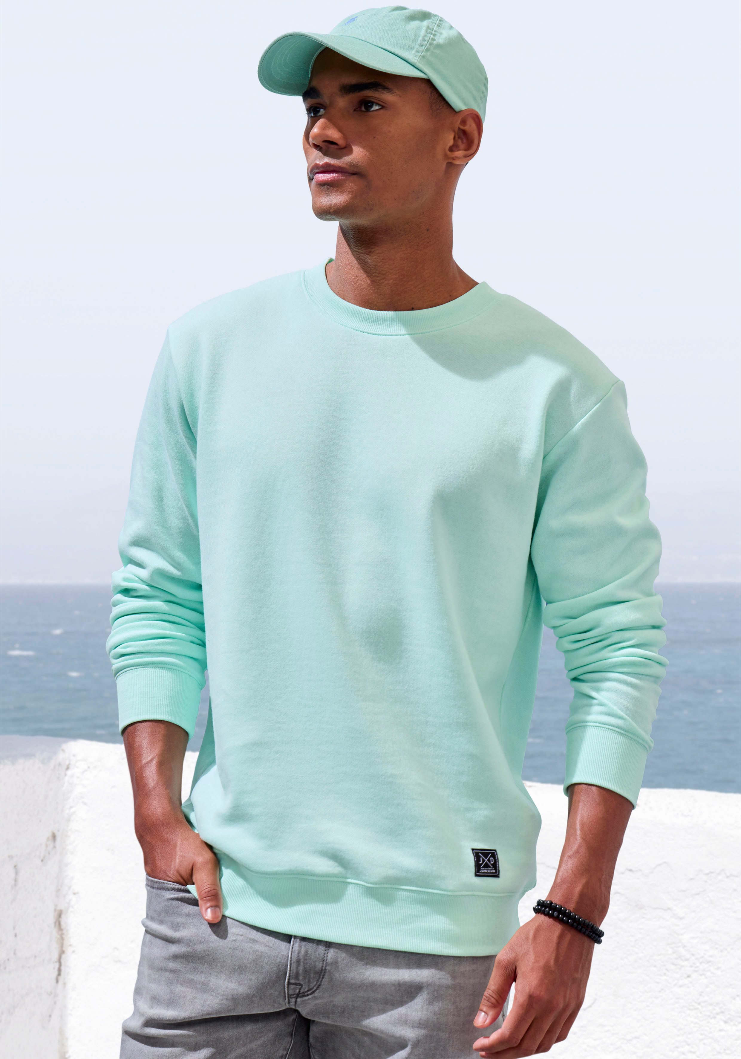 John Devin Sweatshirt Lange mouwen, sweatshirt met ronde hals, katoenmix