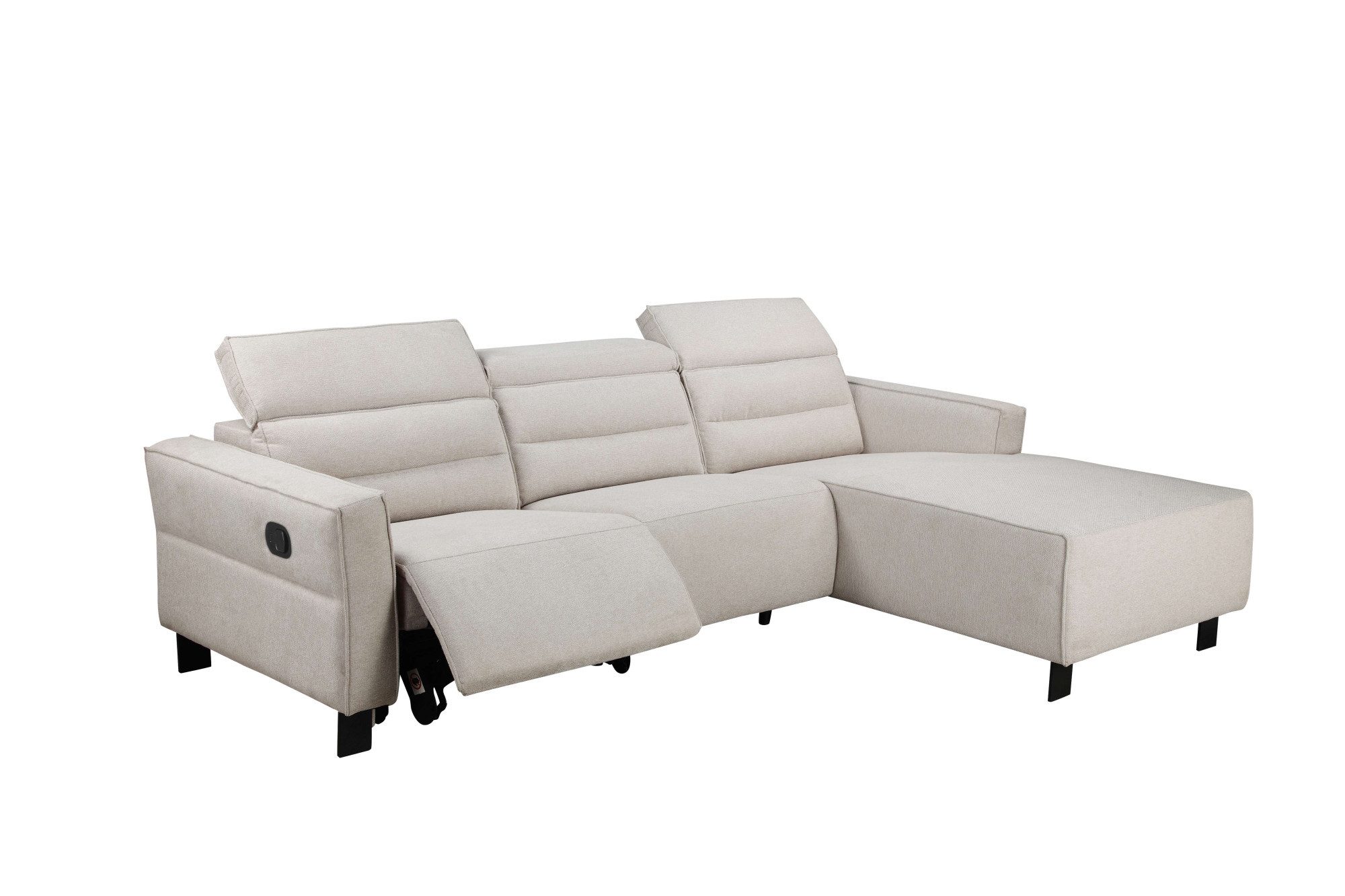 Places of Style Hoekbank Carpari, L-vorm, 263 cm, handmatige of elektrische relaxfunctie