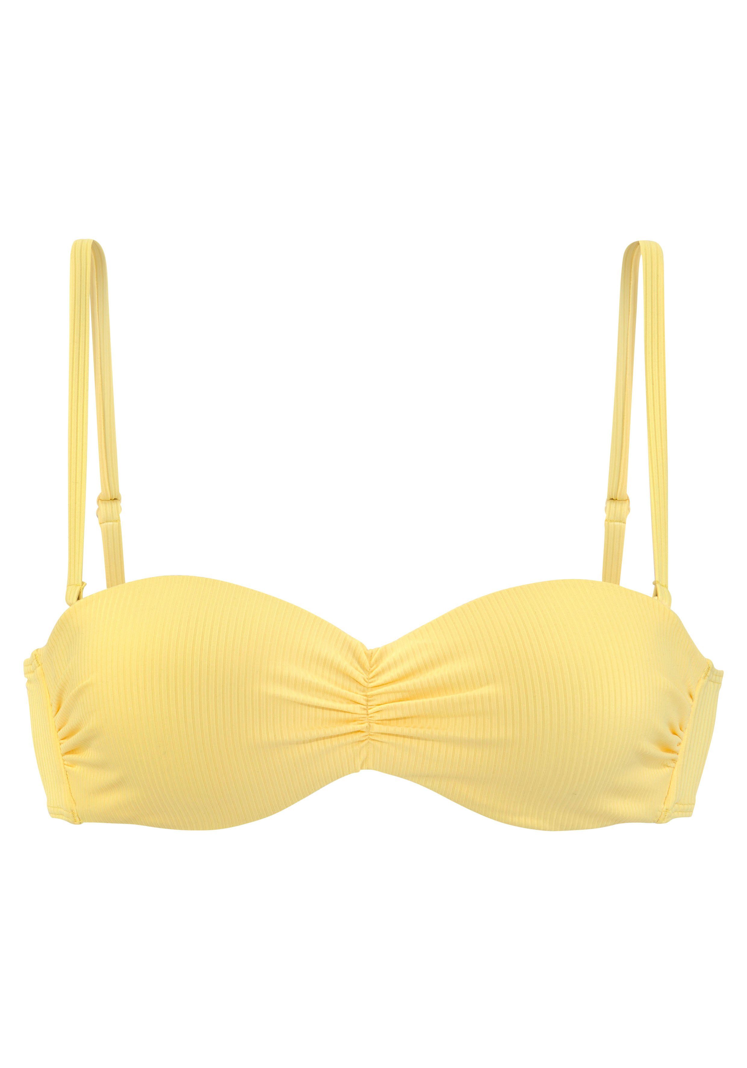 Venice Beach Bandeau-bikinitop Lucky van geribbelde structuurstof