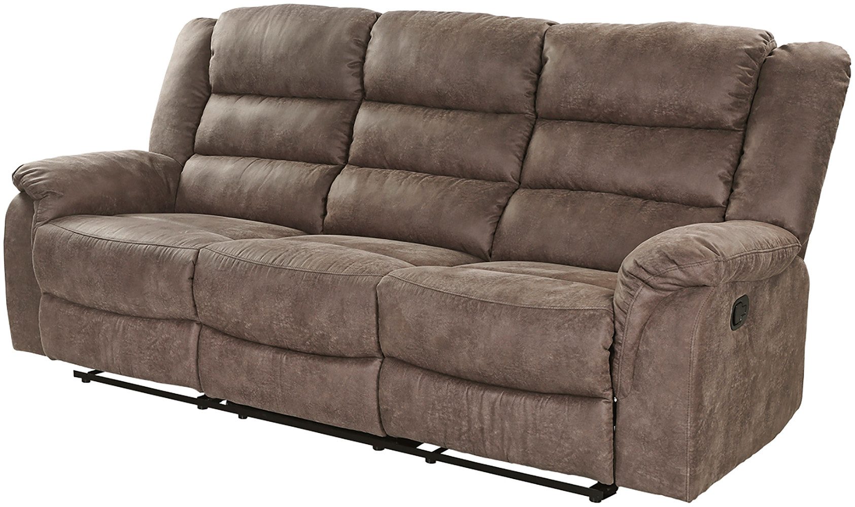Jockenhöfer Gruppe 3-zitsbank Cleveland Met ligfunctie door halfautomatische relaxfunctie, verend systeem-bekleding
