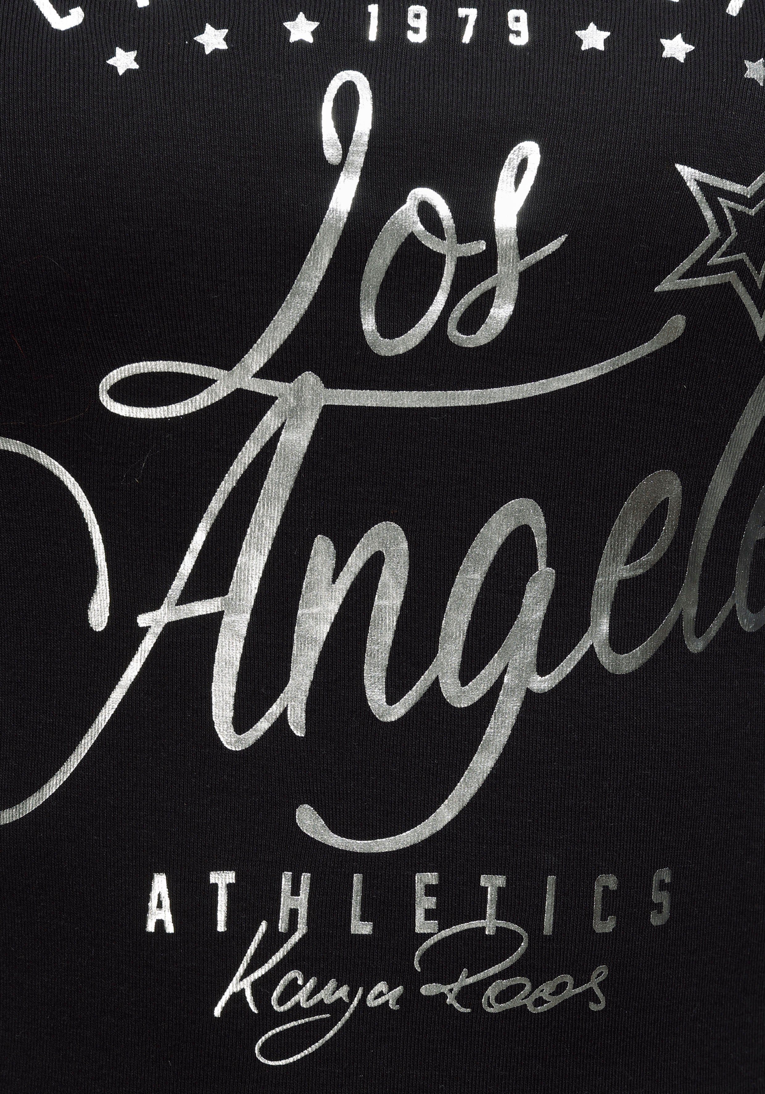 KangaROOS Longsleeve Lange mouwen, zeer figuurvolgende pasvorm, met glanzende metallic-print