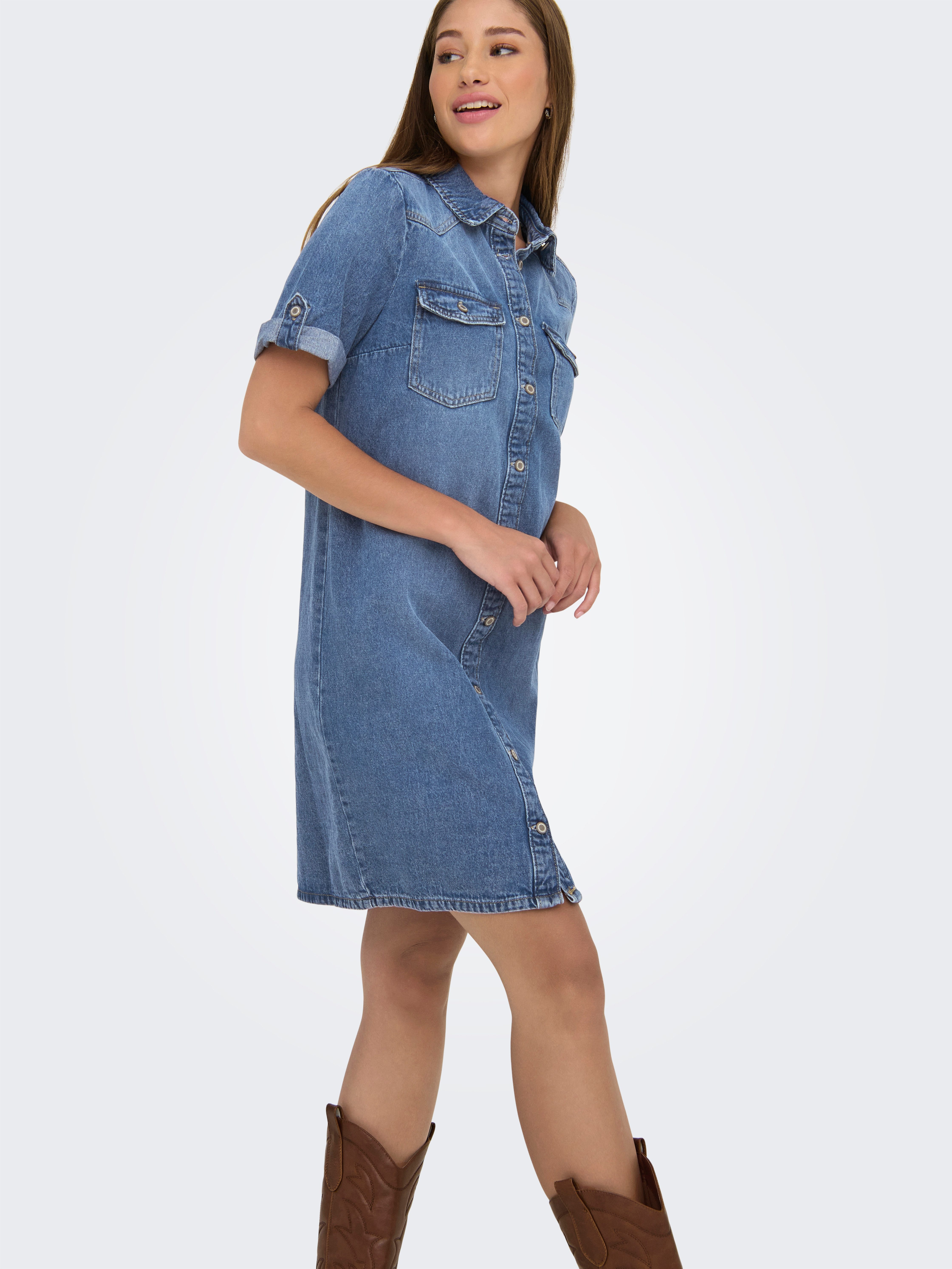 Only Jeans jurk ONLLISA S/S DNM DRESS GUA