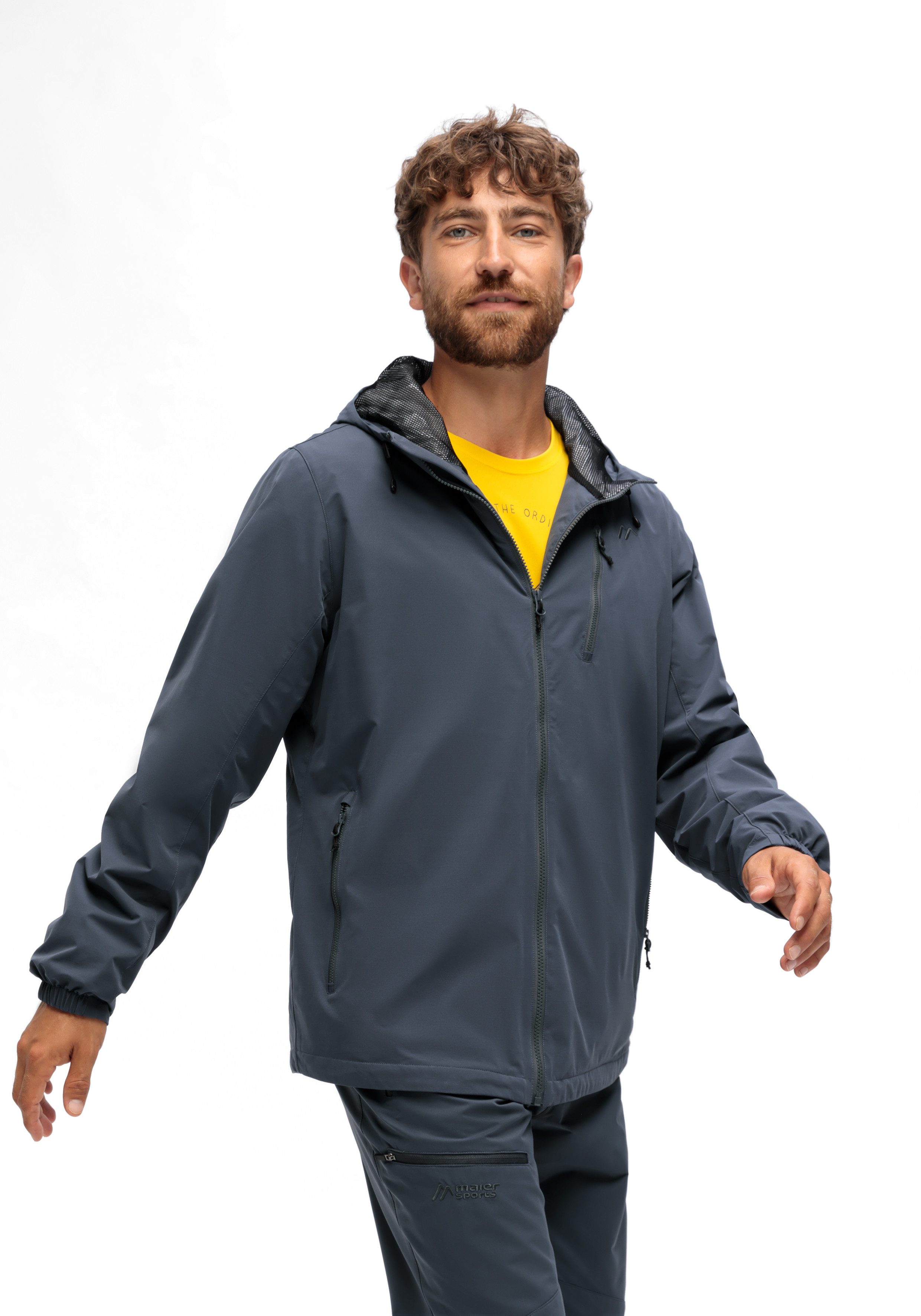 Maier Sports Outdoorjack ArorA Loop M Heren jacke waterdicht, functionele jas met 3 buitenzakken + binnenzak