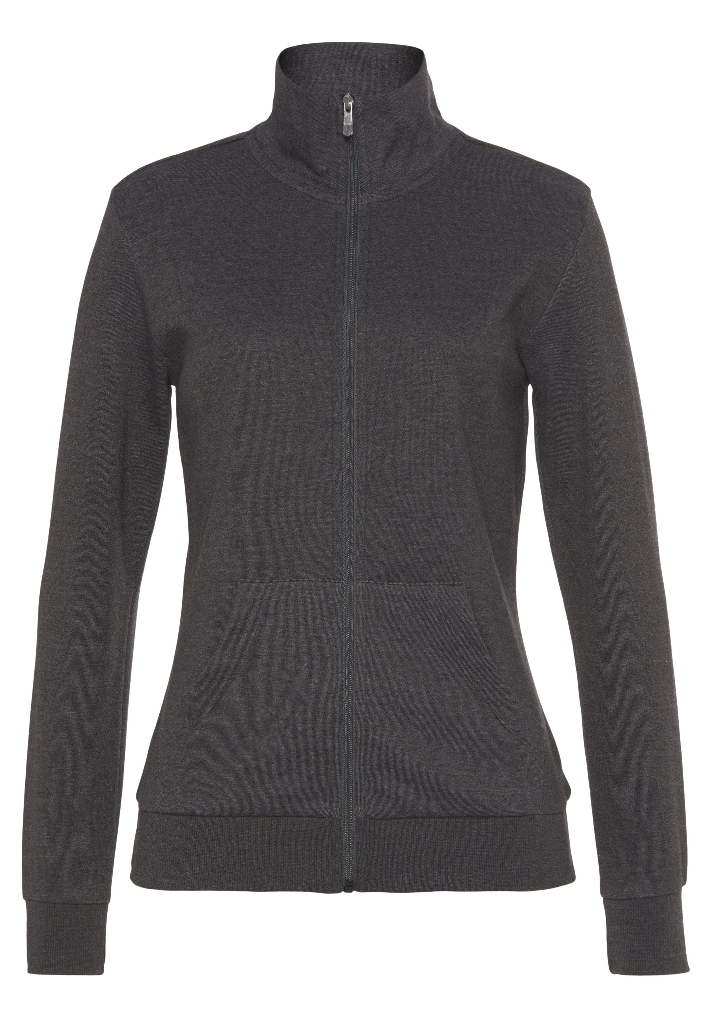 Bench. Loungewear Sweatvest - lounge jas met glanzende logostiksel op de staande kraag, loungewear