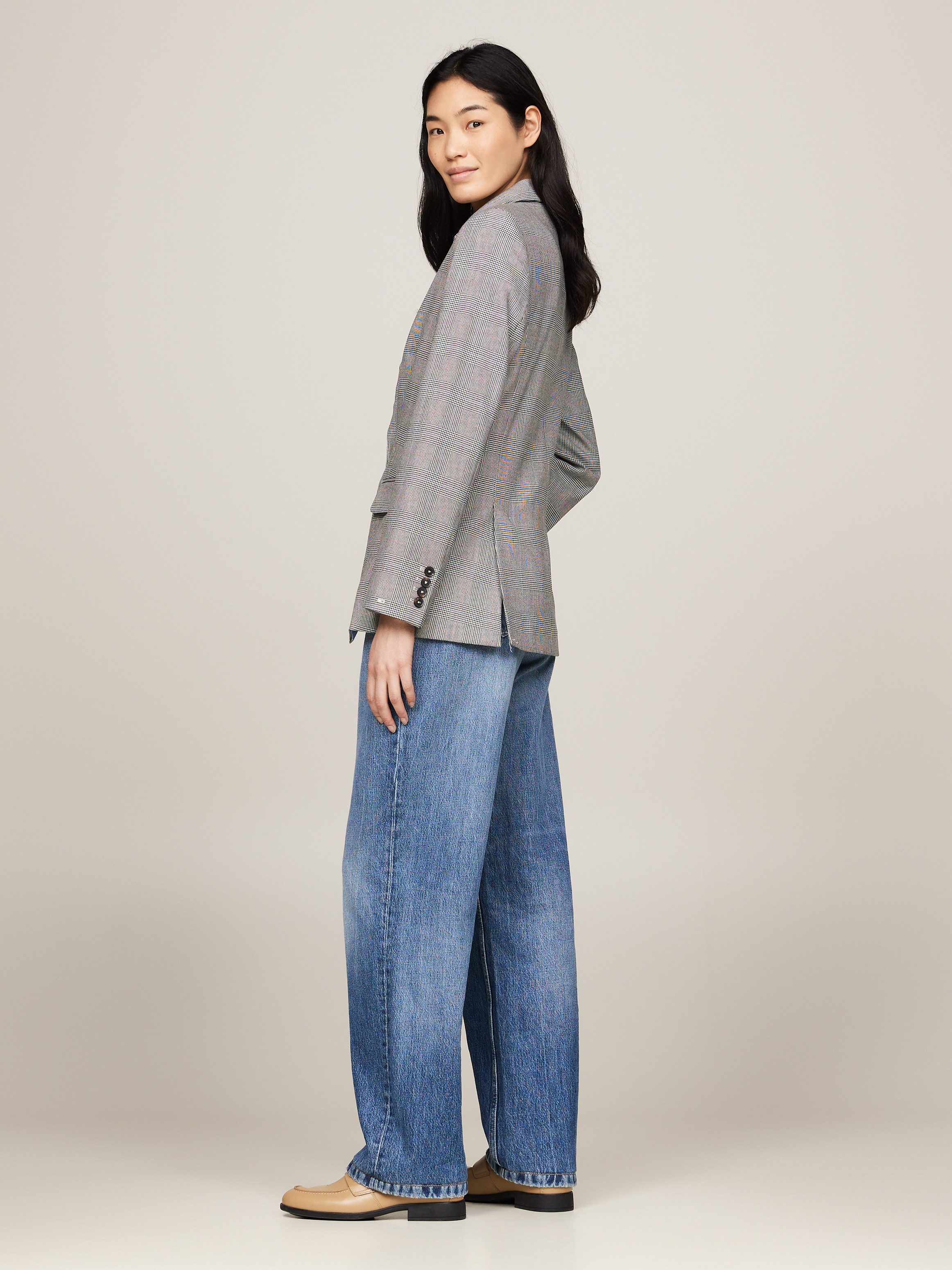 Tommy Hilfiger Korte blazer POW CHECK REGULAR BLAZER (Global Serie TH VROUWEN)
