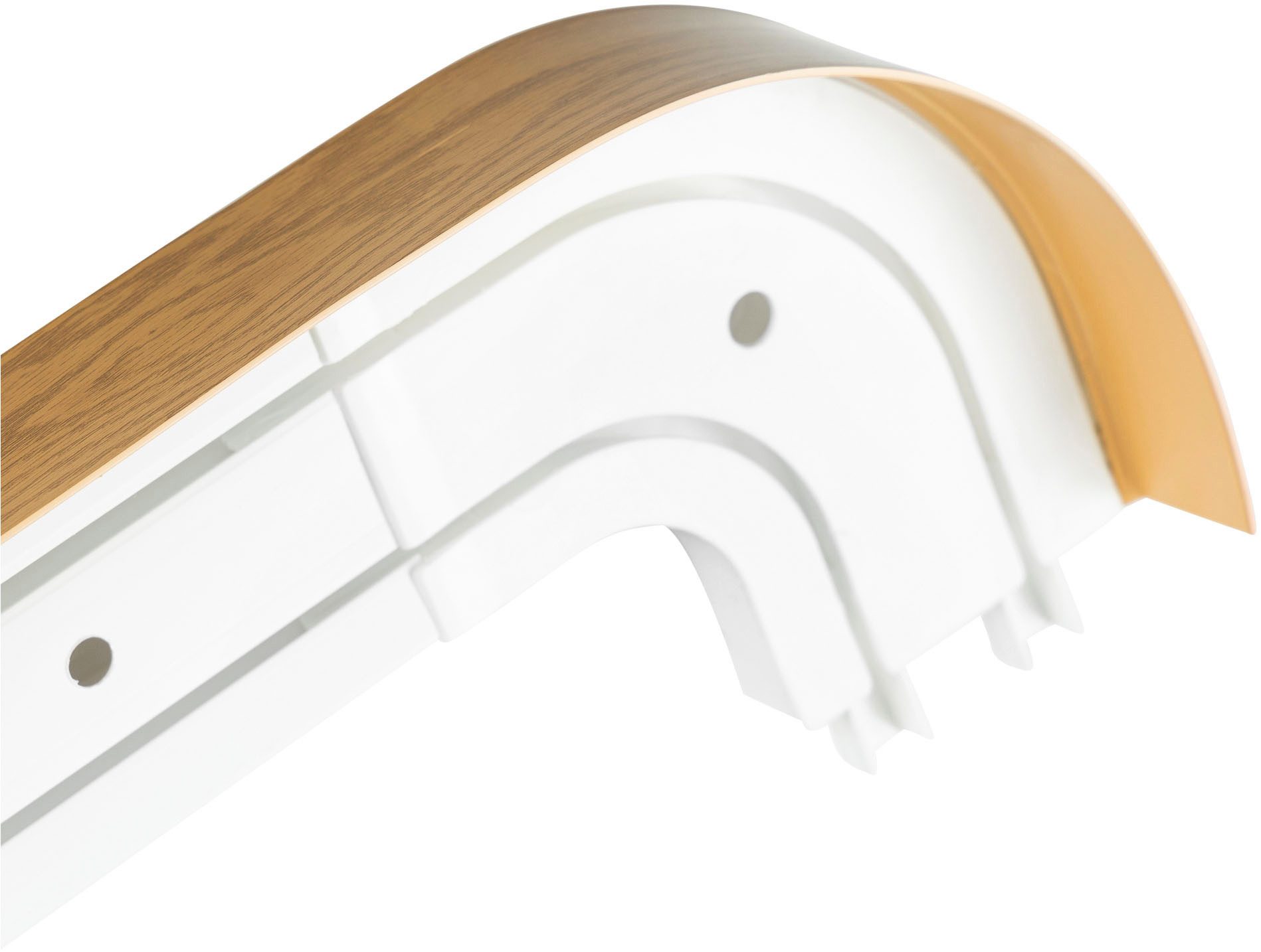SN DECO GROUP Gordijnrail SH2 Set 2-lijn, incl. ronde bogen, afdekplaat 5 cm, voorgeboord, binnenloop (1 stuk)