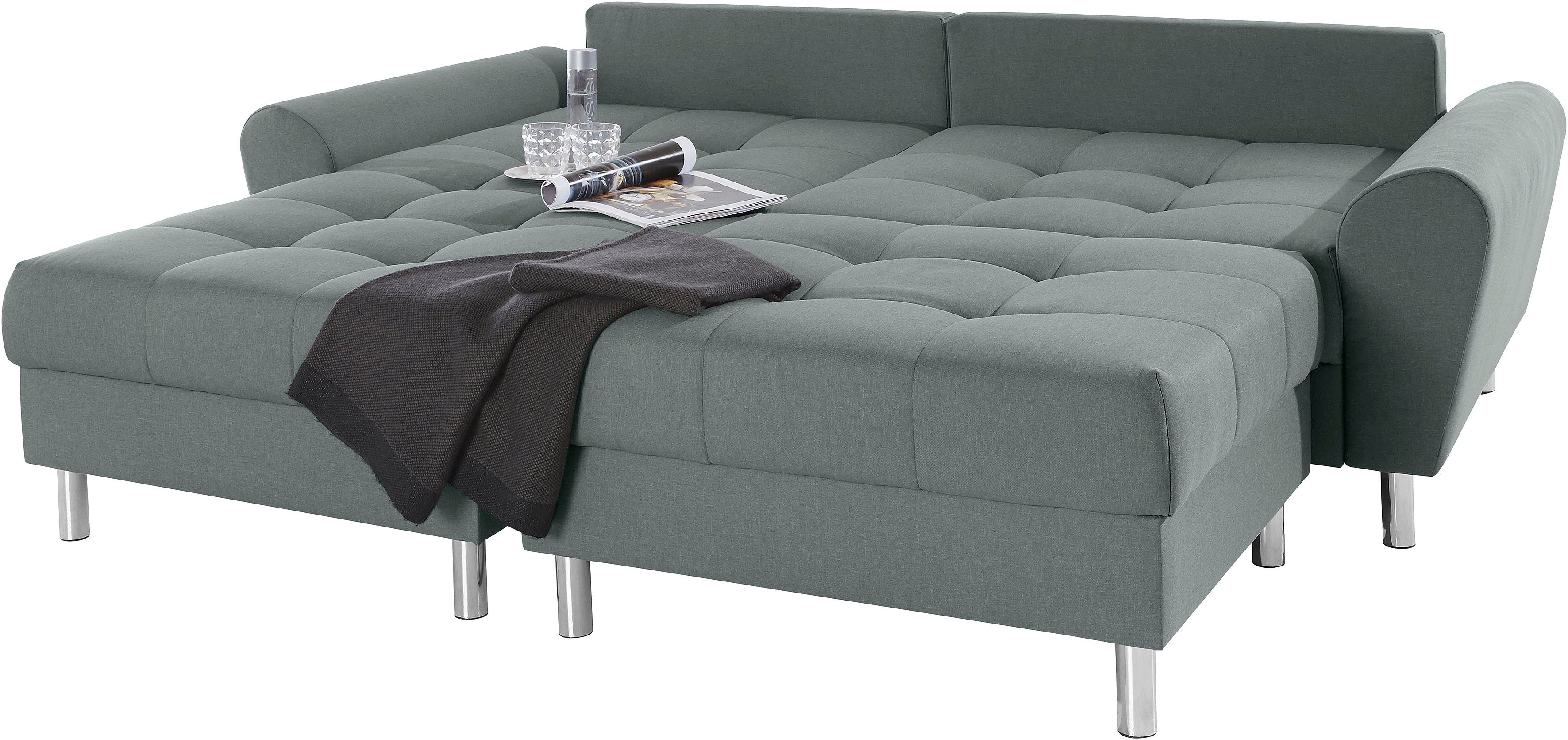 COLLECTION AB Hoekbank Rada L-vorm inclusief hocker, slaapfunctie en binnenvering