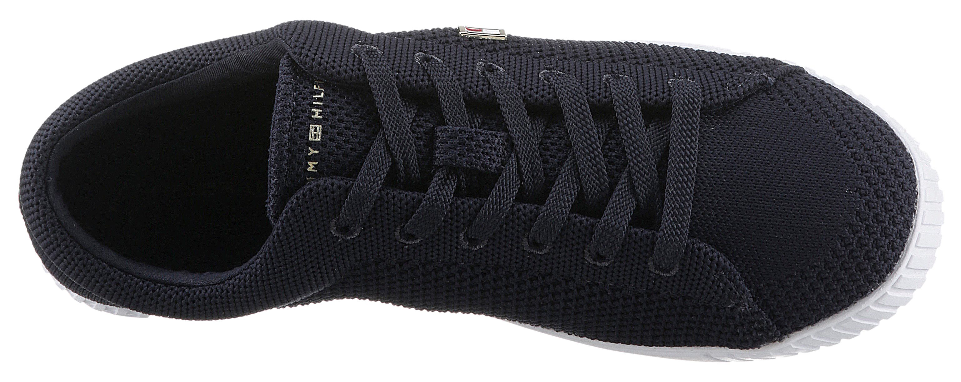 Tommy Hilfiger Sneakers FLAG LACE UP SNEAKER KNIT , vrijetijdsschoen, lage schoen, veterschoen met zijlijk vlag-label