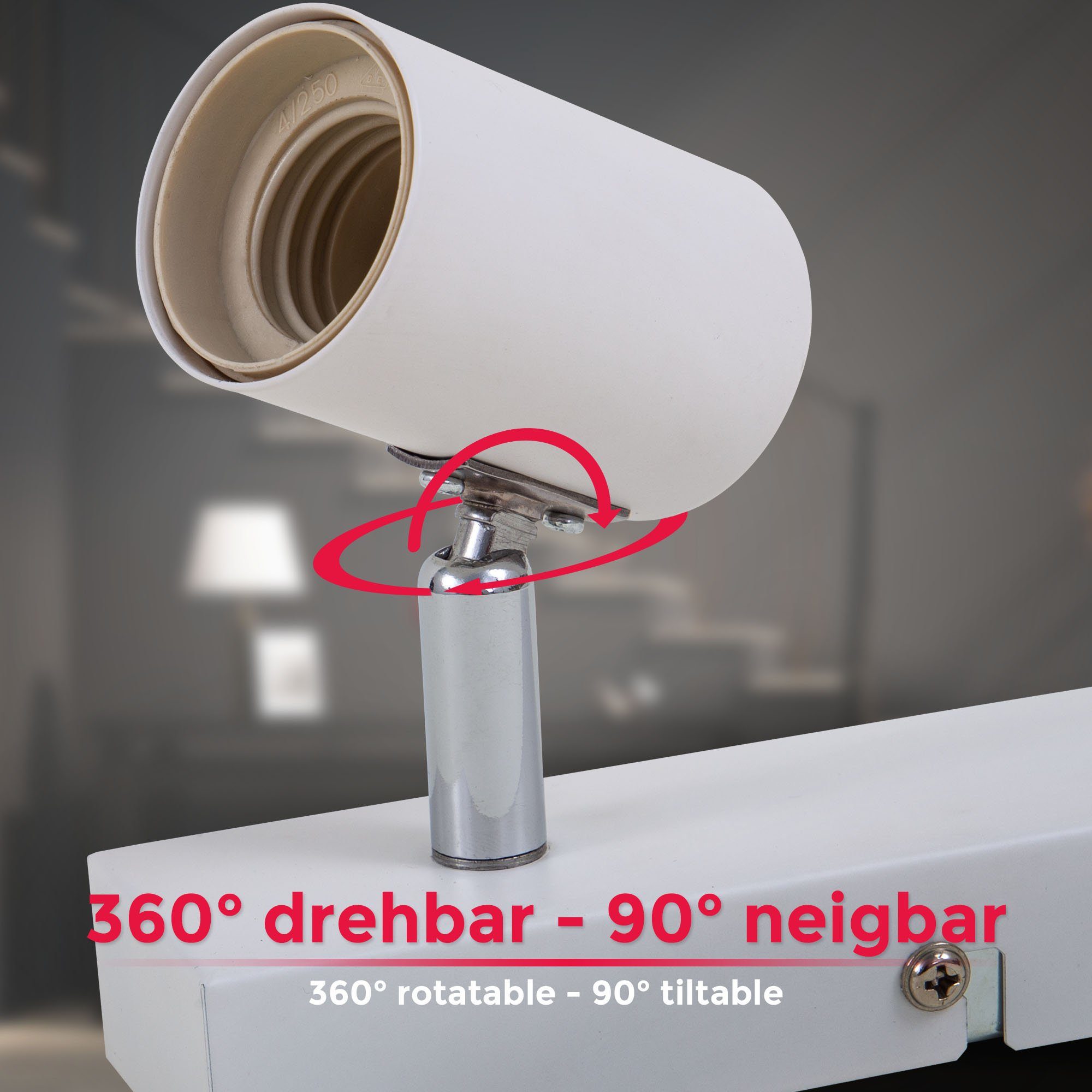 B.K.Licht Wandlamp BK_DS1359 Wandlamp binnen, retro, E27-fitting, wit Wandspot, vintage, ganglamp, zonder lichtbron (max. 60W) (1 stuk)
