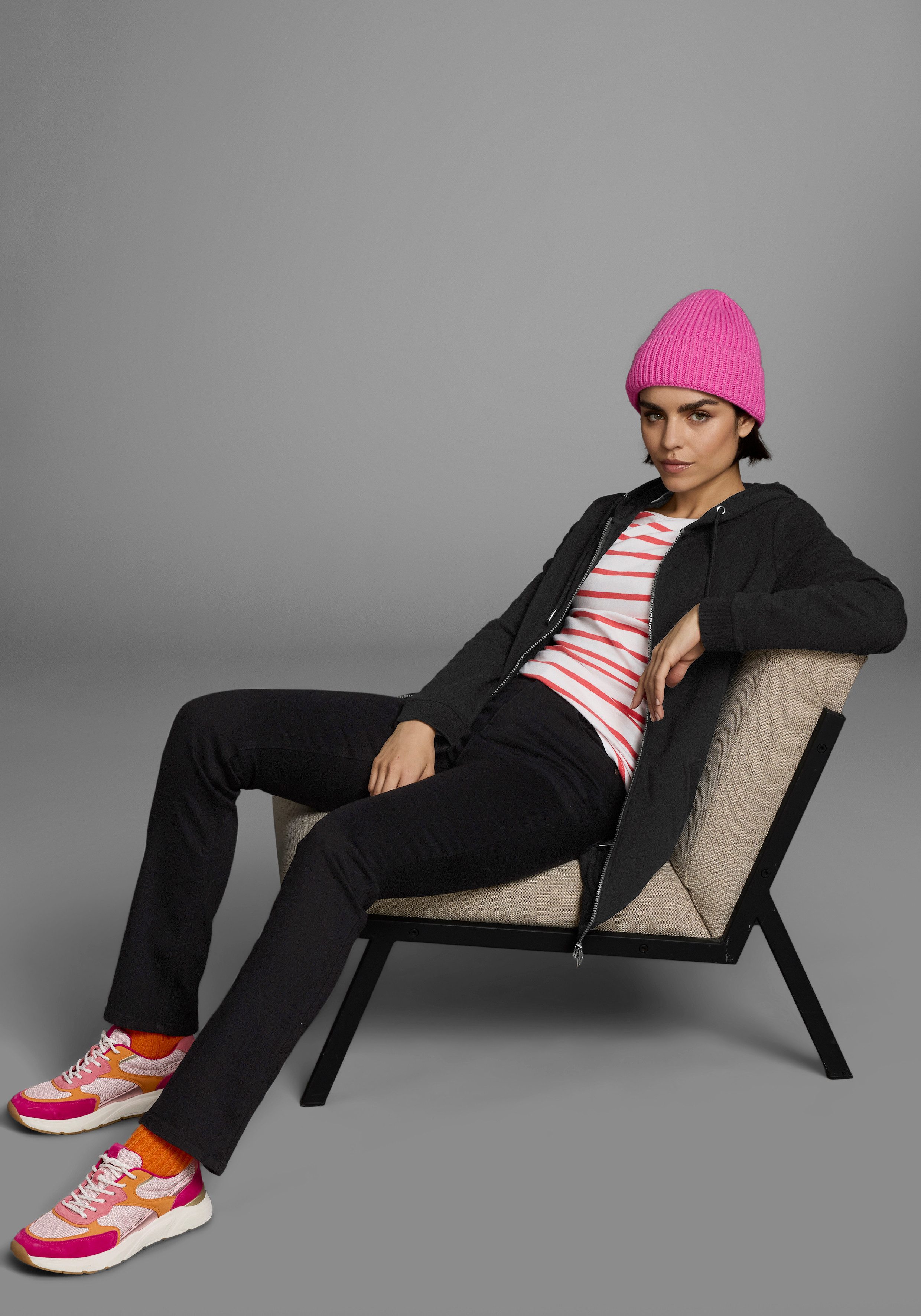 Flashlights Sweatvest in een lang model met een rits