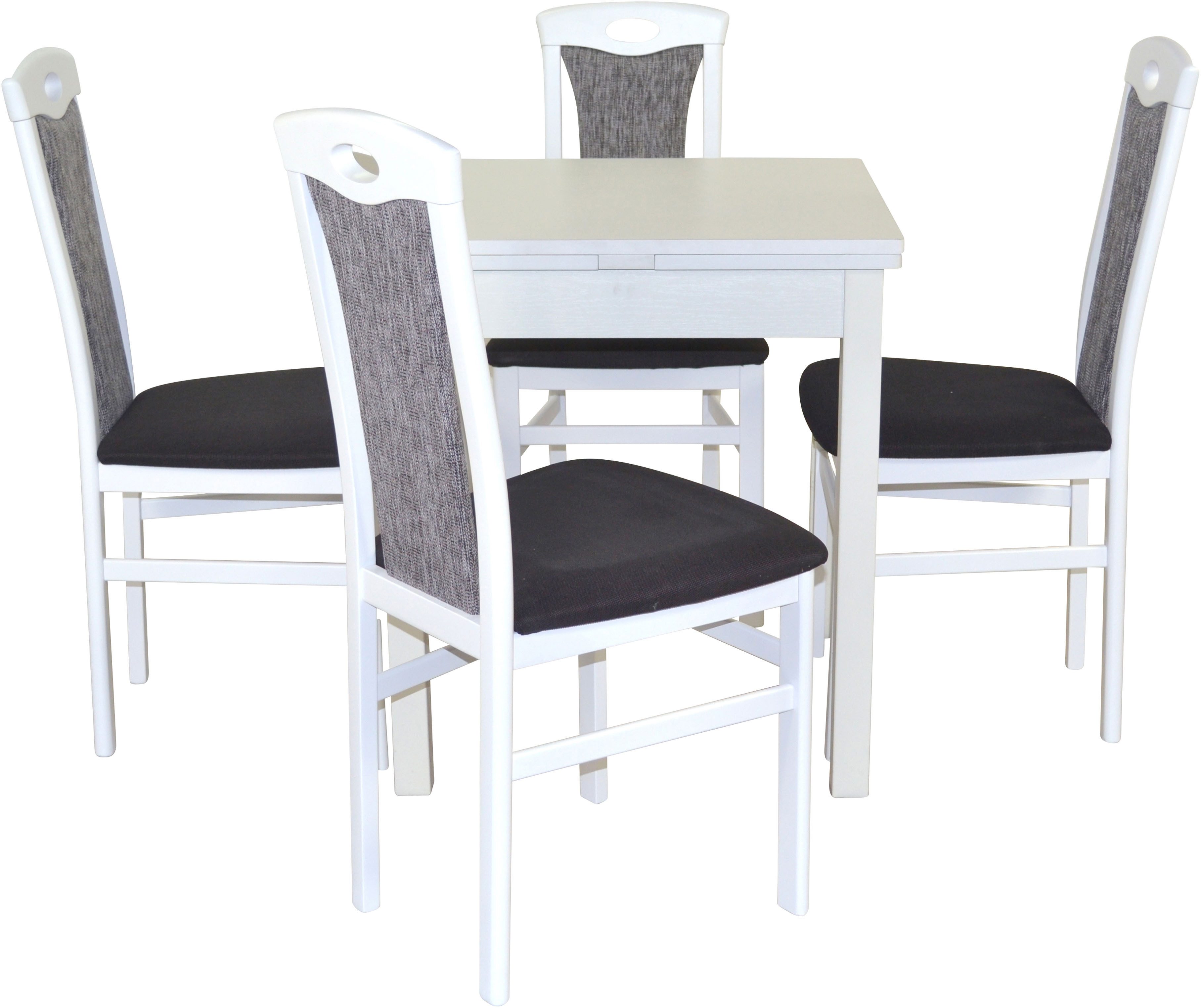 HOFMANN LIVING AND MORE Eethoek 5-delige eethoek Stoelen voorgemonteerd (voordeelset, 5-delig)