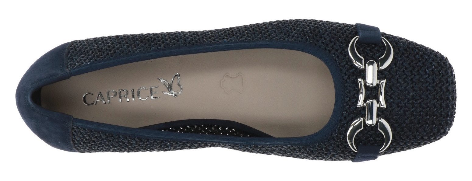 Caprice Ballerina's , blokhak, comfortabele schoen, business schoen met sieraandeel