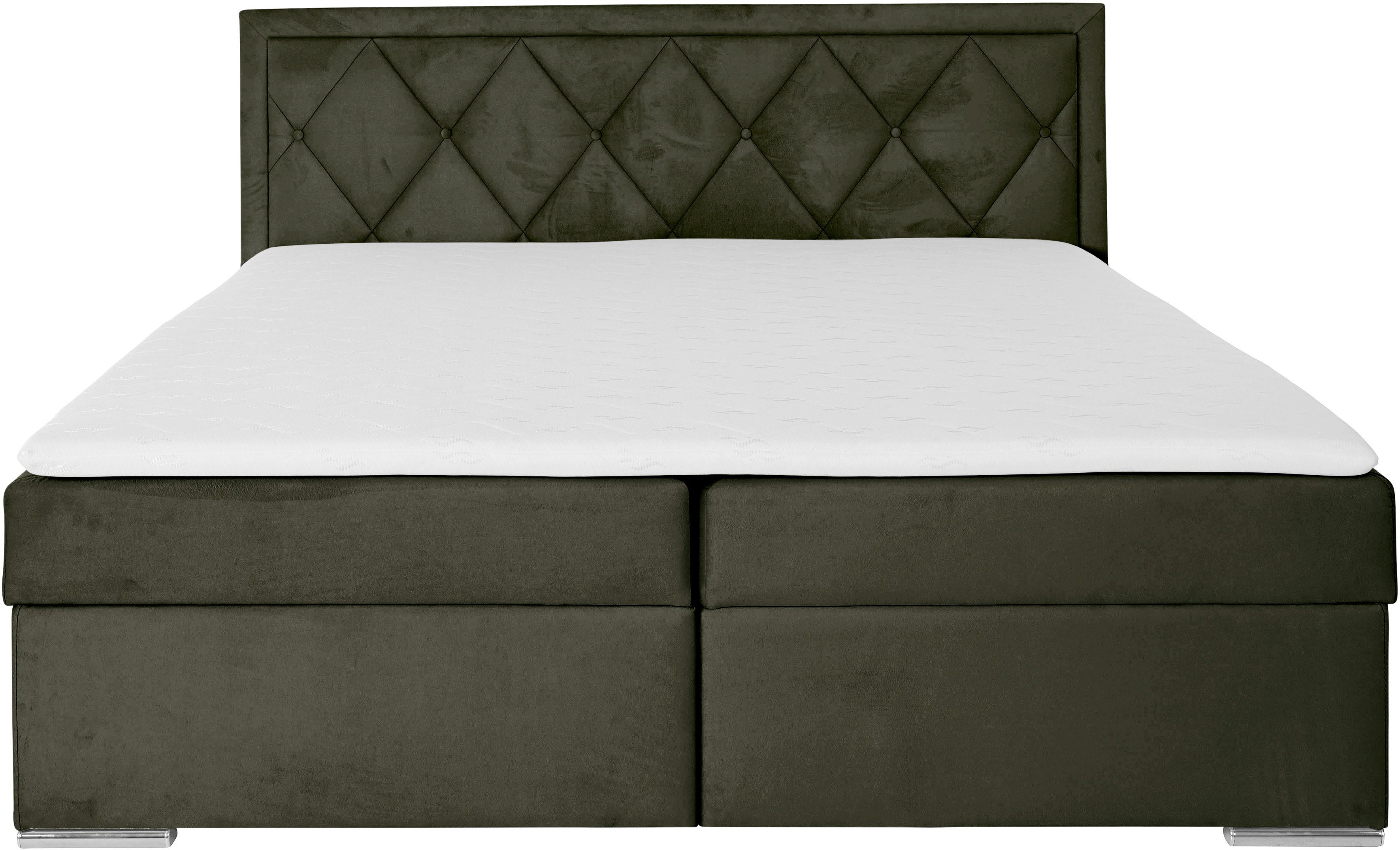 Leonique Boxspring Alfie, bestseller, optioneel met bedlade met capitonnage in het hoofdbord, h2, h3 en h4 ter keuze