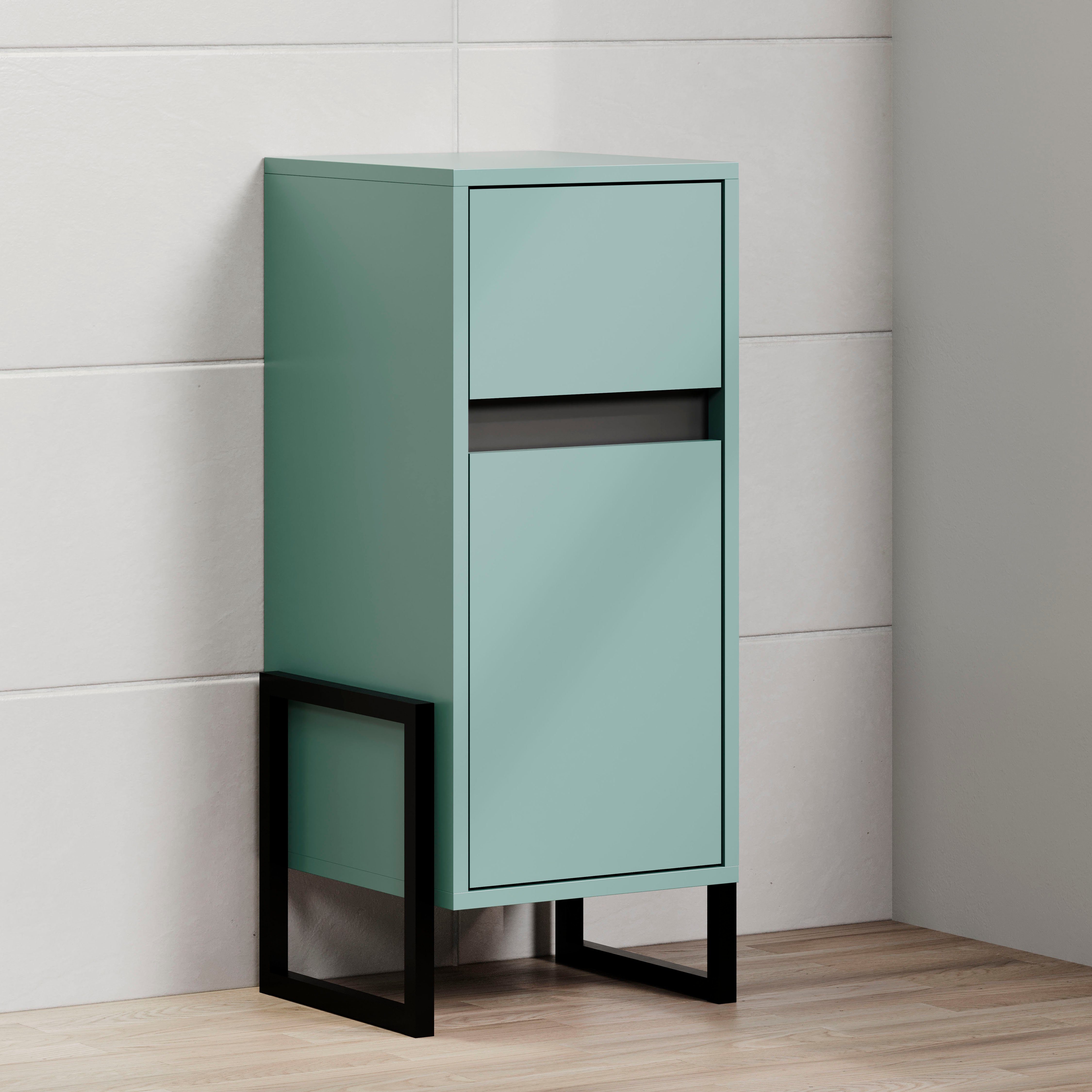 welltime Onderkast Malcesine Badkommode in donker turquoise met metalen frame - (B/D/H) 36/35/80 cm (1 stuk)