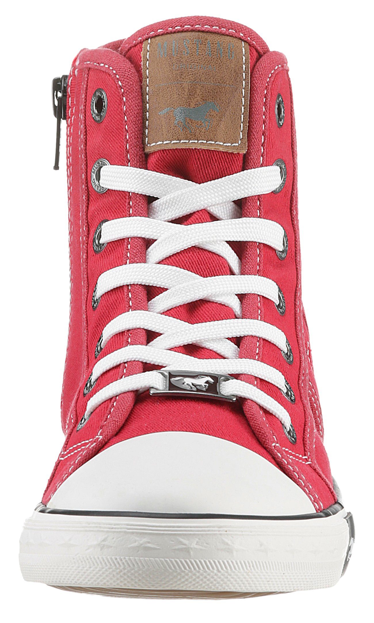 Mustang Shoes Sneakers high top-sneaker, veterschoen met label in de loopzool
