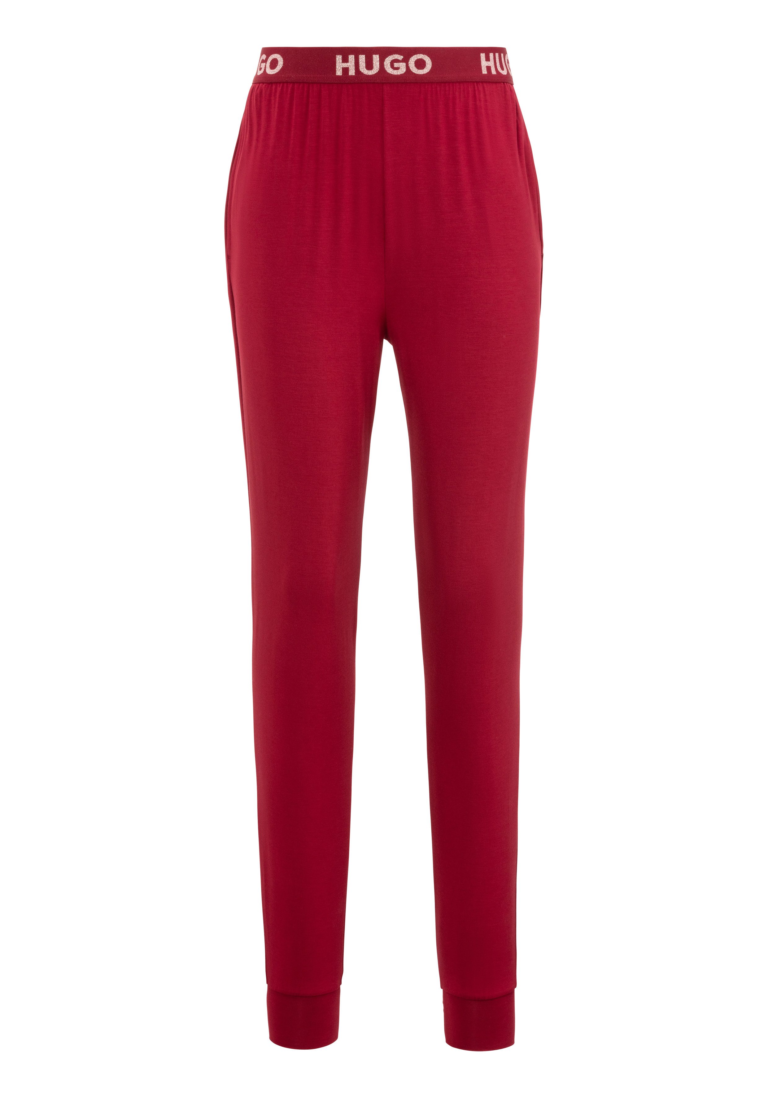 HUGO underwear Pyjamabroek UNITE_PANTS met hugo logo-elastisch tailleband dames loungewear maat S rood