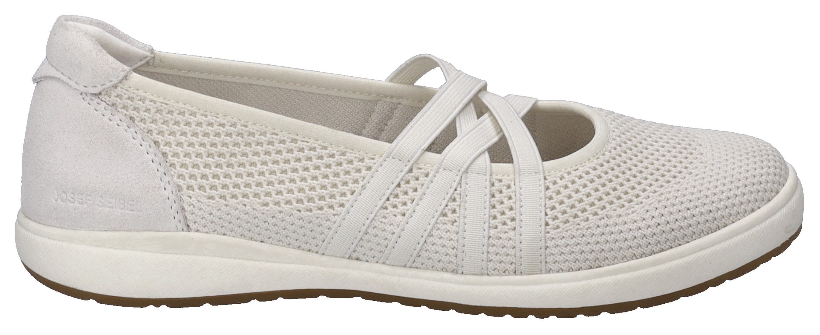 Josef Seibel Ballerina's met riempje Caren 67 , slipper, sneaker, instapschoen met metallic inzet op de hiel