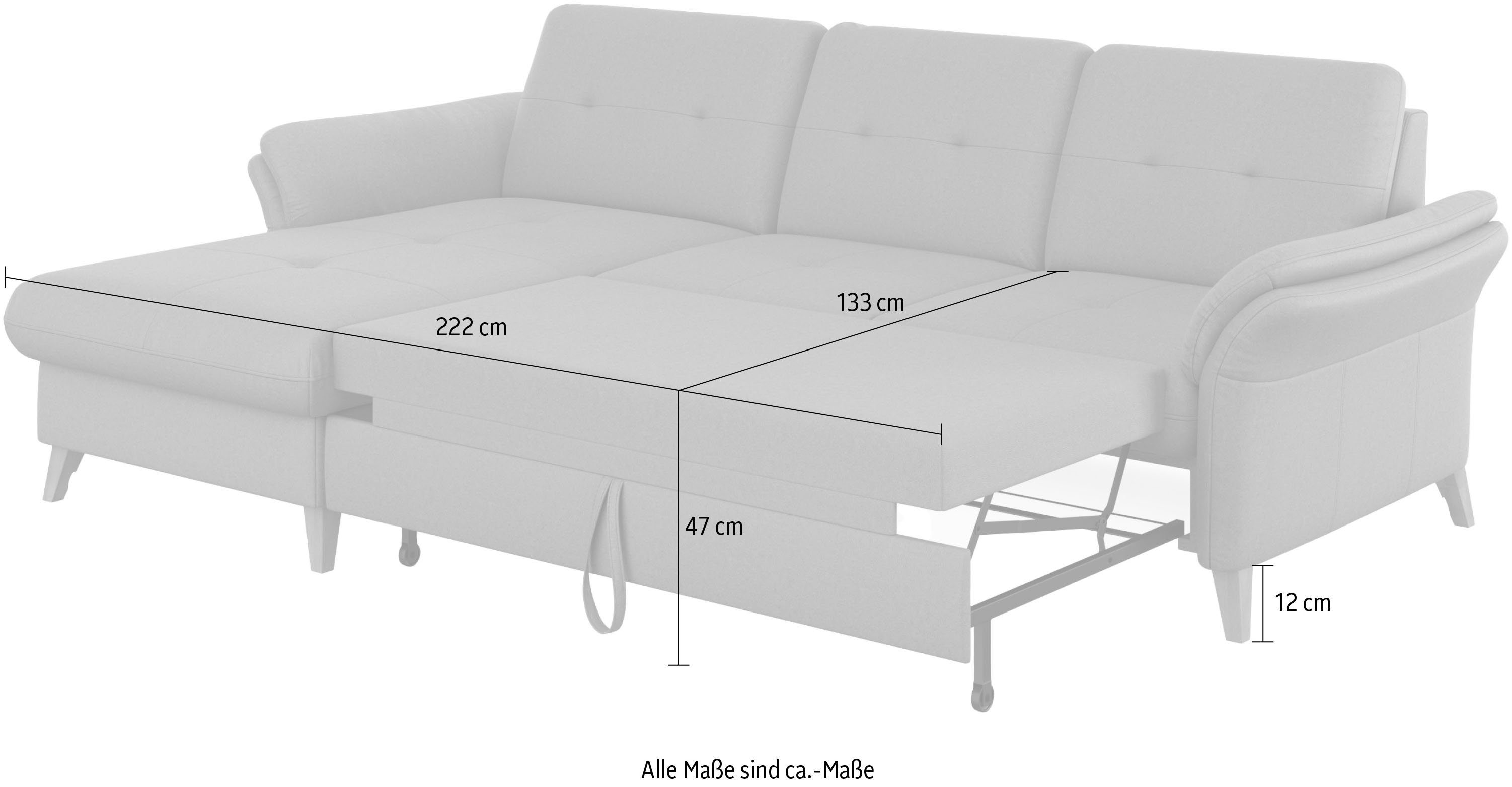 sit&more Hoekbank Göteborg Zitdiepteverstelling en binnenvering, naar keuze met slaapfunctie