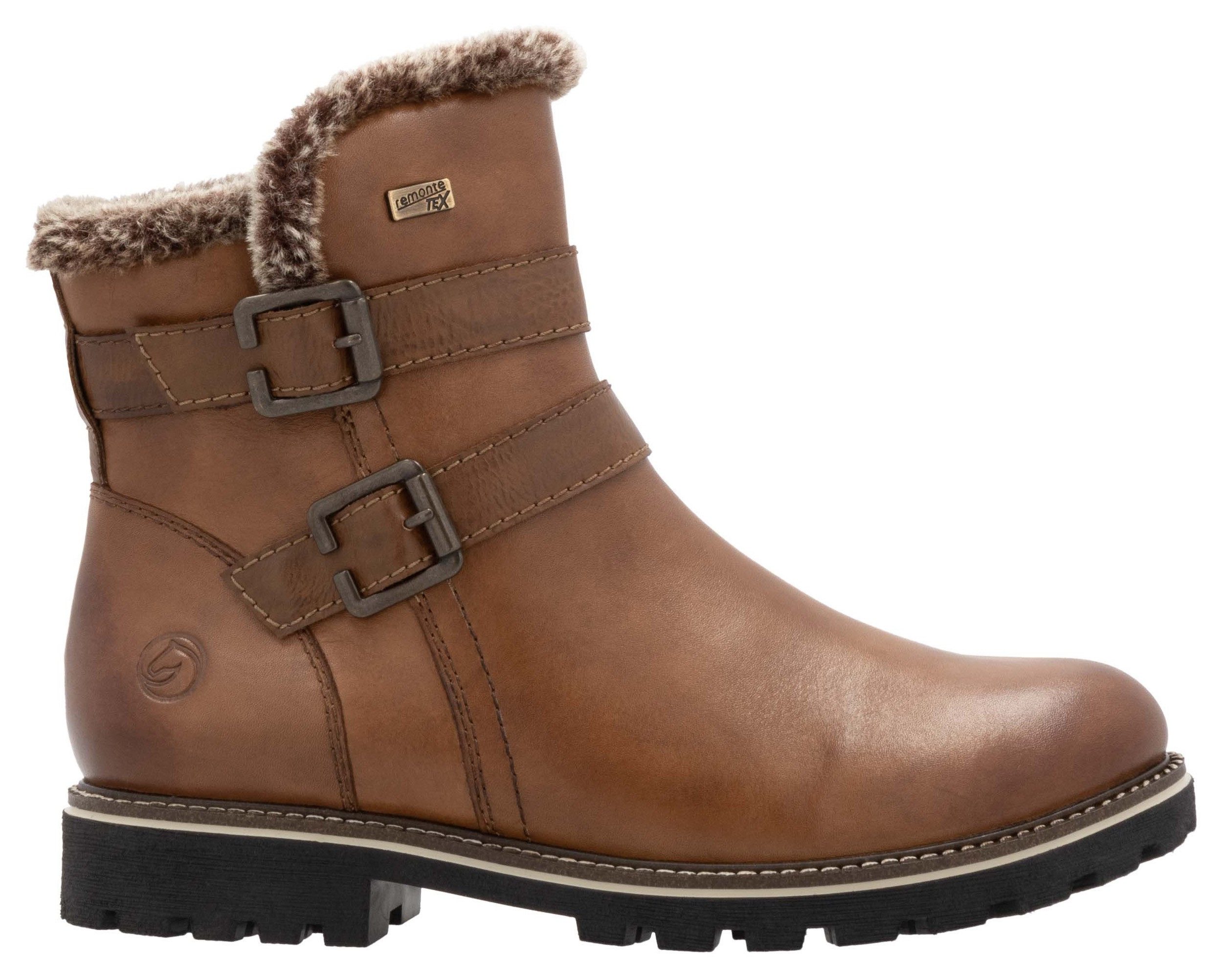 Remonte Winterlaarzen hakken, winter-enkellaars, outdoor schoen met tex-membraan dames winterlaarsjes maat 45 EU bruin