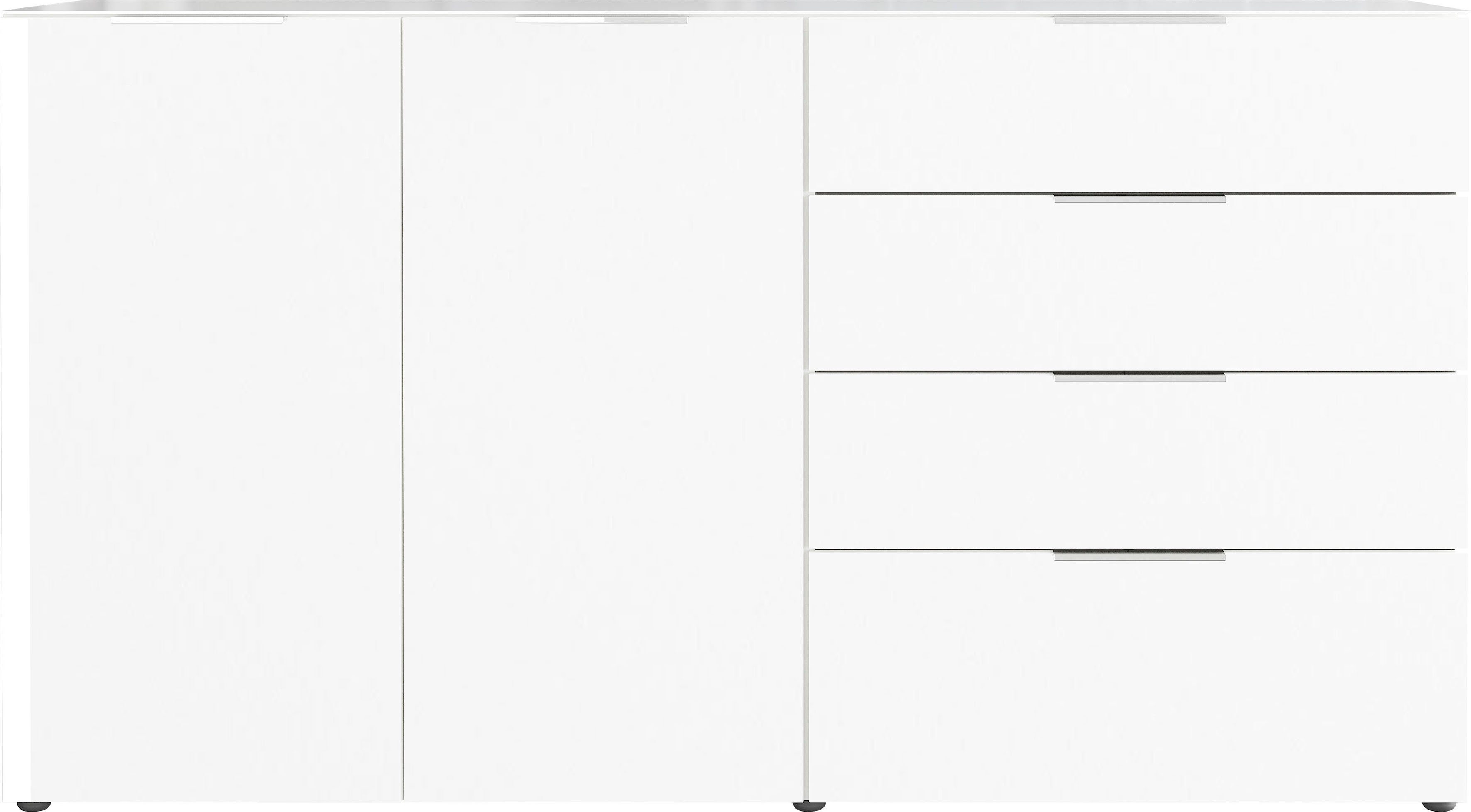 GERMANIA Dressoir OAKLAND in 2 breedten, fronten en bovenblad met glas-inlay dressoirs wit