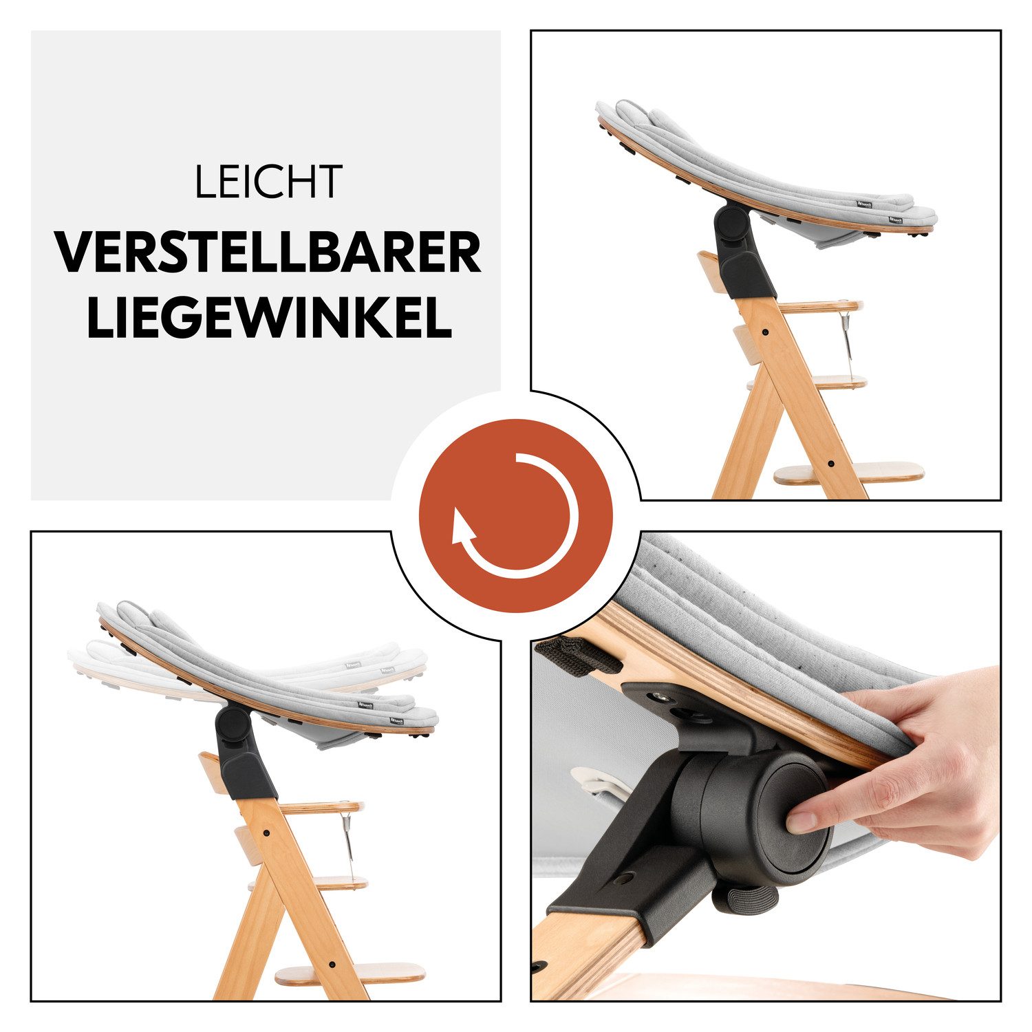 Hauck Opzet voor de kinderstoel Eco Bouncer inclusief schommelbasis en alpha-adapter, fsc® - beschermt bossen wereldwijd