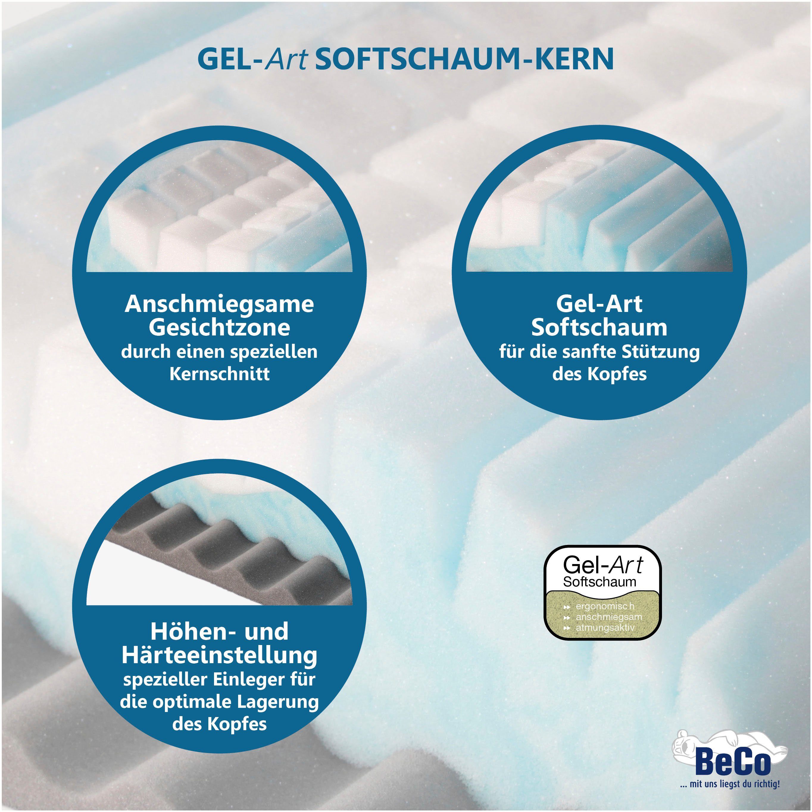 Beco Neksteunkussen Vario Med Kern van gelschuim & gezondheidsproduct volgens ZPmed®