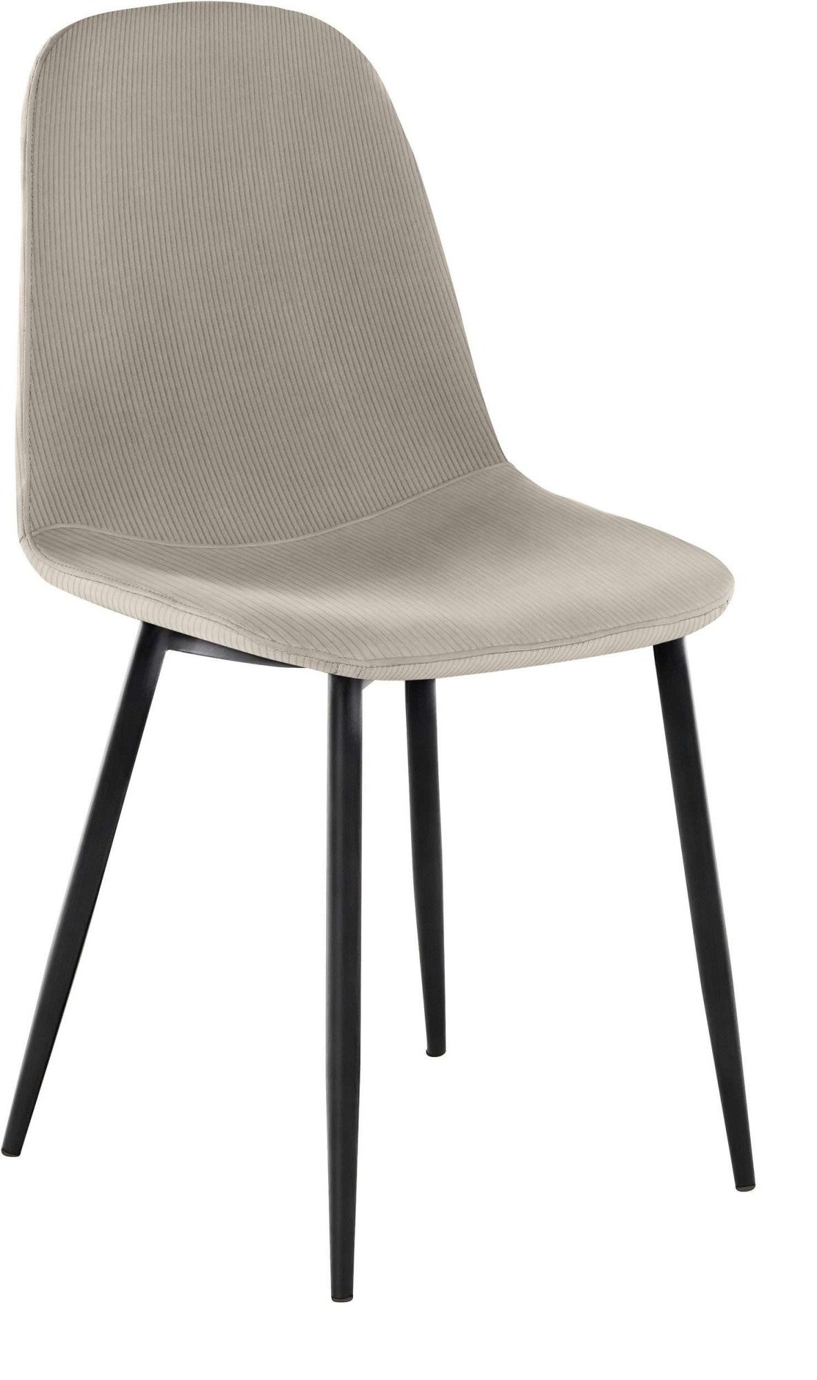 INOSIGN Eethoek Danny-Miller Glazen tafel 100x100 cm met 4 stoelen in cord, frame van metaal (set, 5-delig)