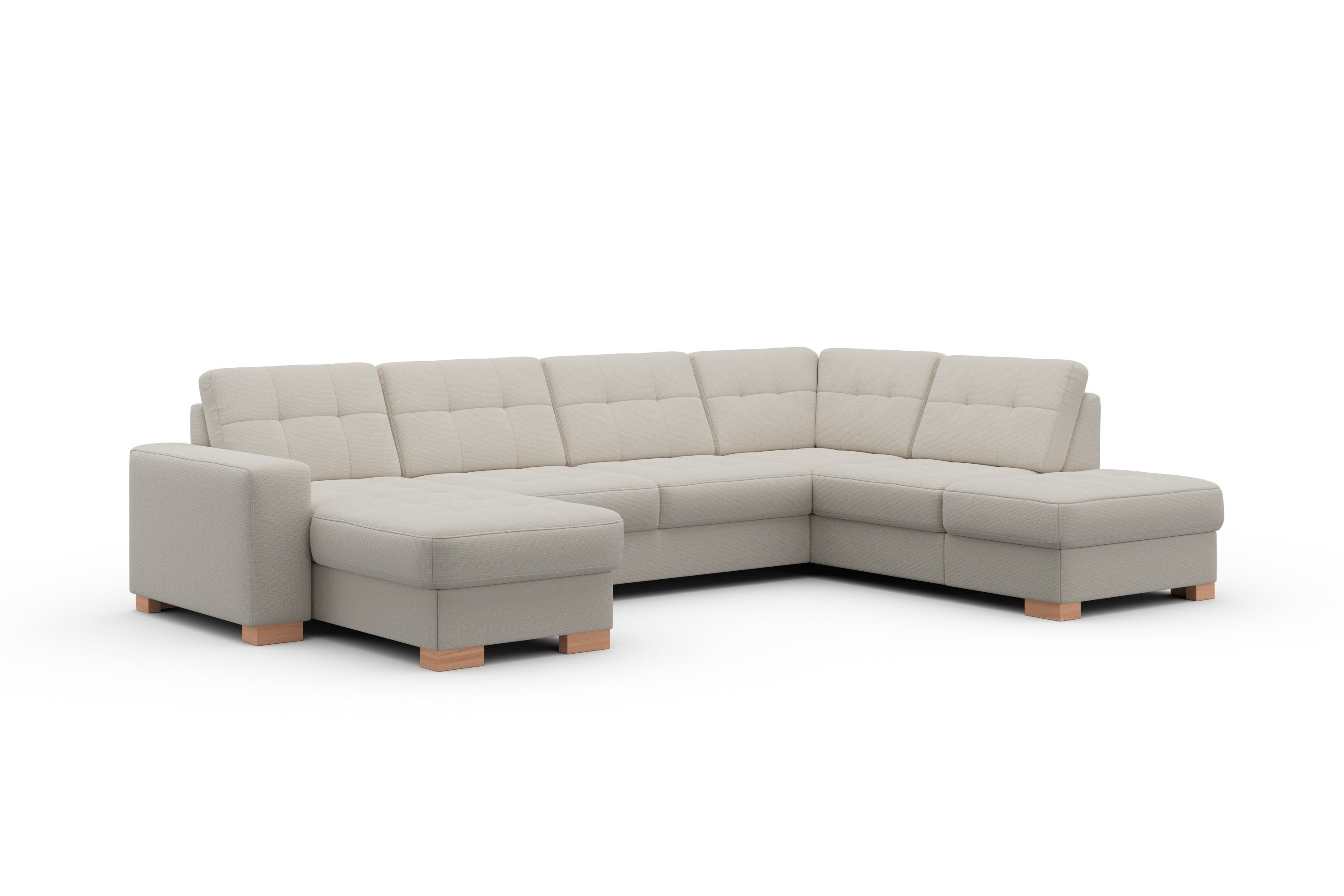 sit&more Zithoek Quincy U-vorm naar keuze met slaapfunctie en bedkist