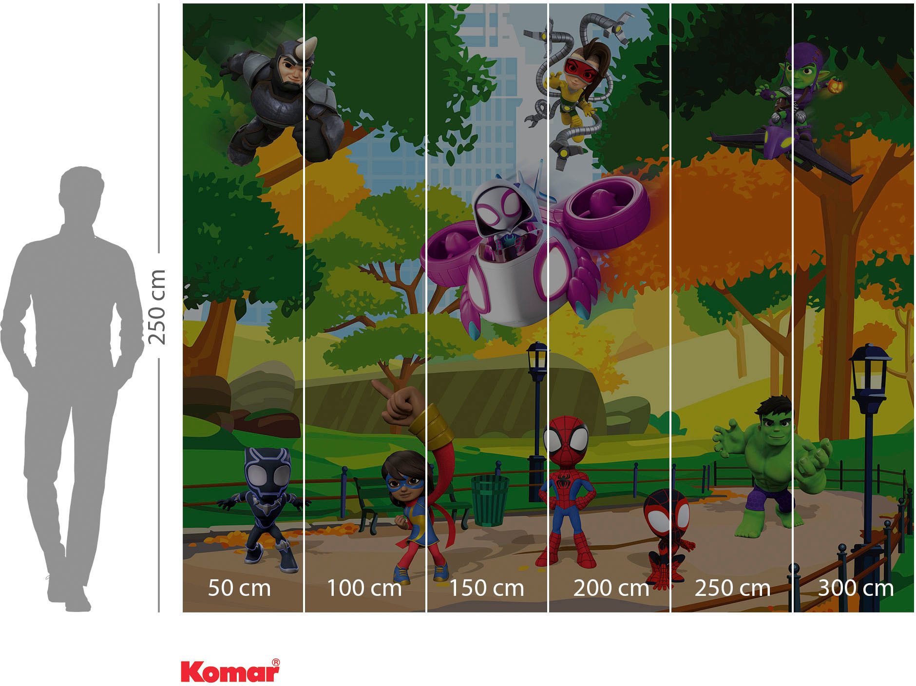 Komar Fotobehang Digitale print vlies - Spidey Scavenger Hunt - Afmeting 300 x 250 cm (1 stuk)