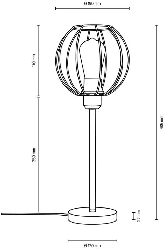BRITOP LIGHTING Tafellamp COOP Decoratieve lamp van metaal, bijpassende LM E27 / excl., made in Europe (1 stuk)
