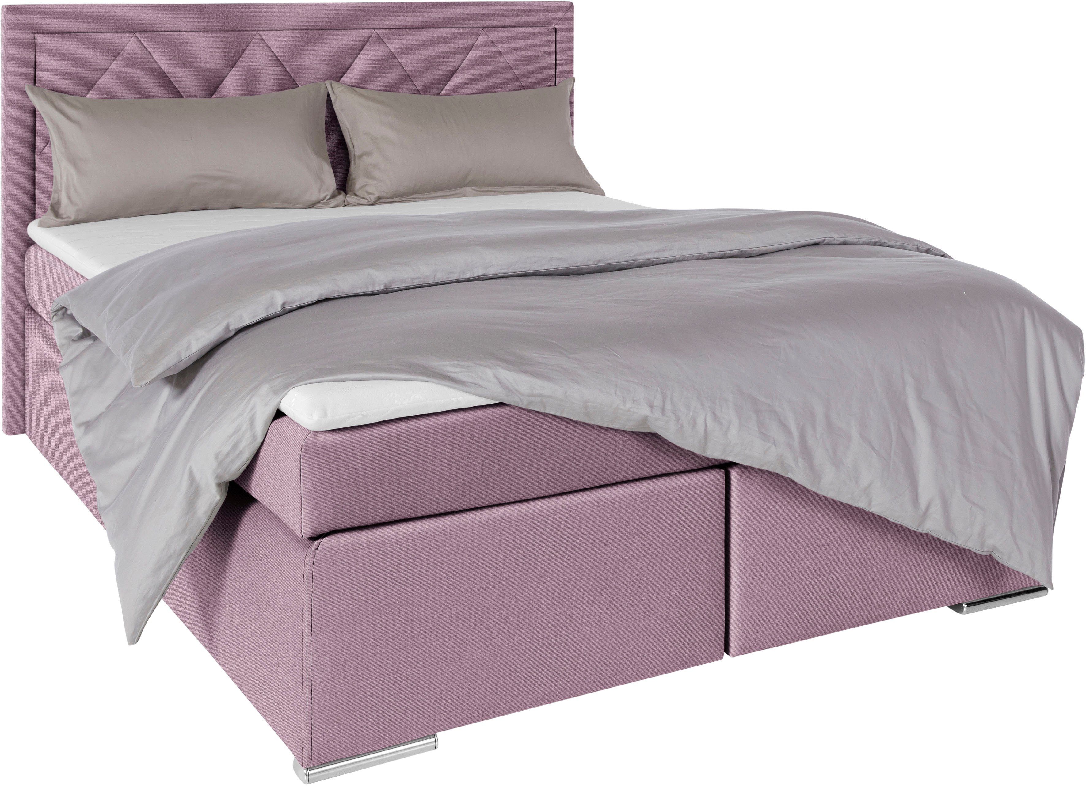 Leonique Boxspring Alfie, bestseller, optioneel met bedlade met capitonnage in het hoofdbord, h2, h3 en h4 ter keuze