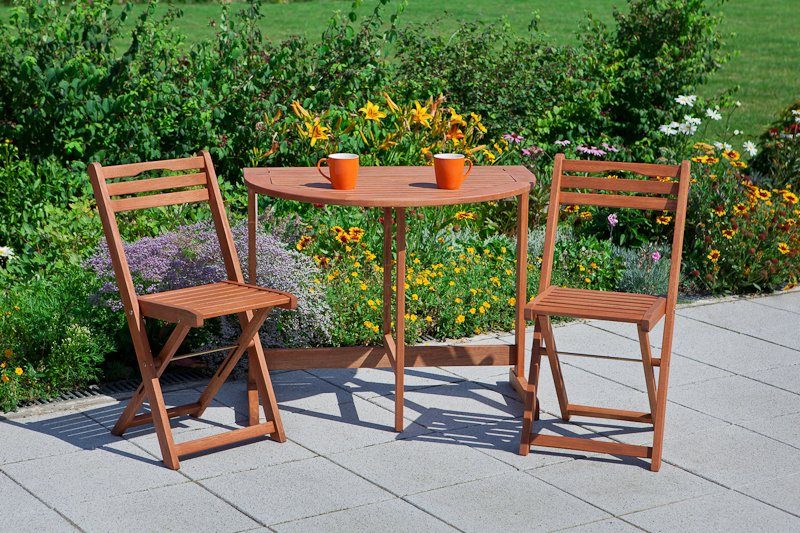 MERXX Tuinstoel PORTO set van 2, eucalyptushout, inklapbaar, bruin (set, 2 stuks)
