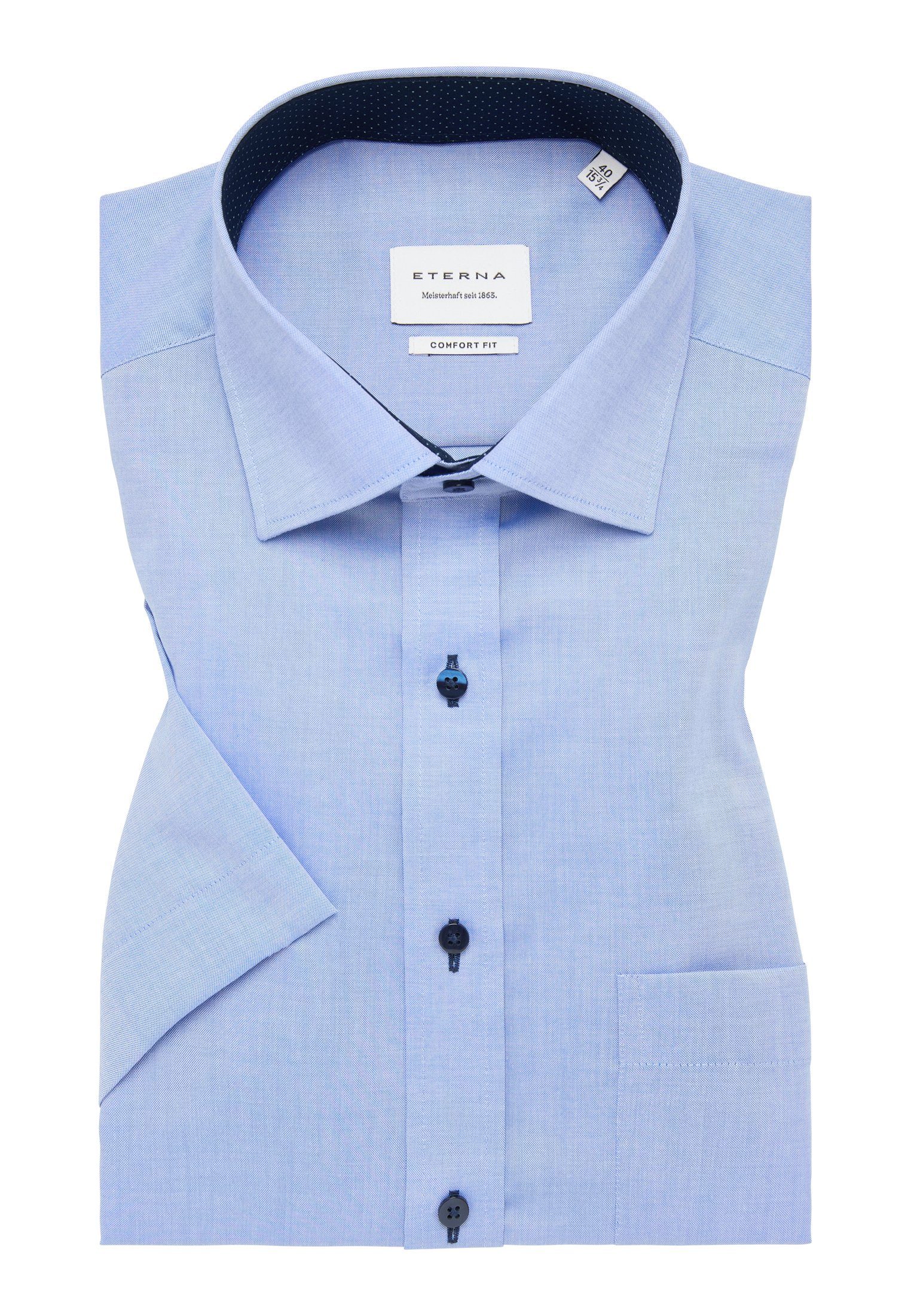 Eterna Overhemd met korte mouwen Comfort fit NON IRON (strijkvrij)
