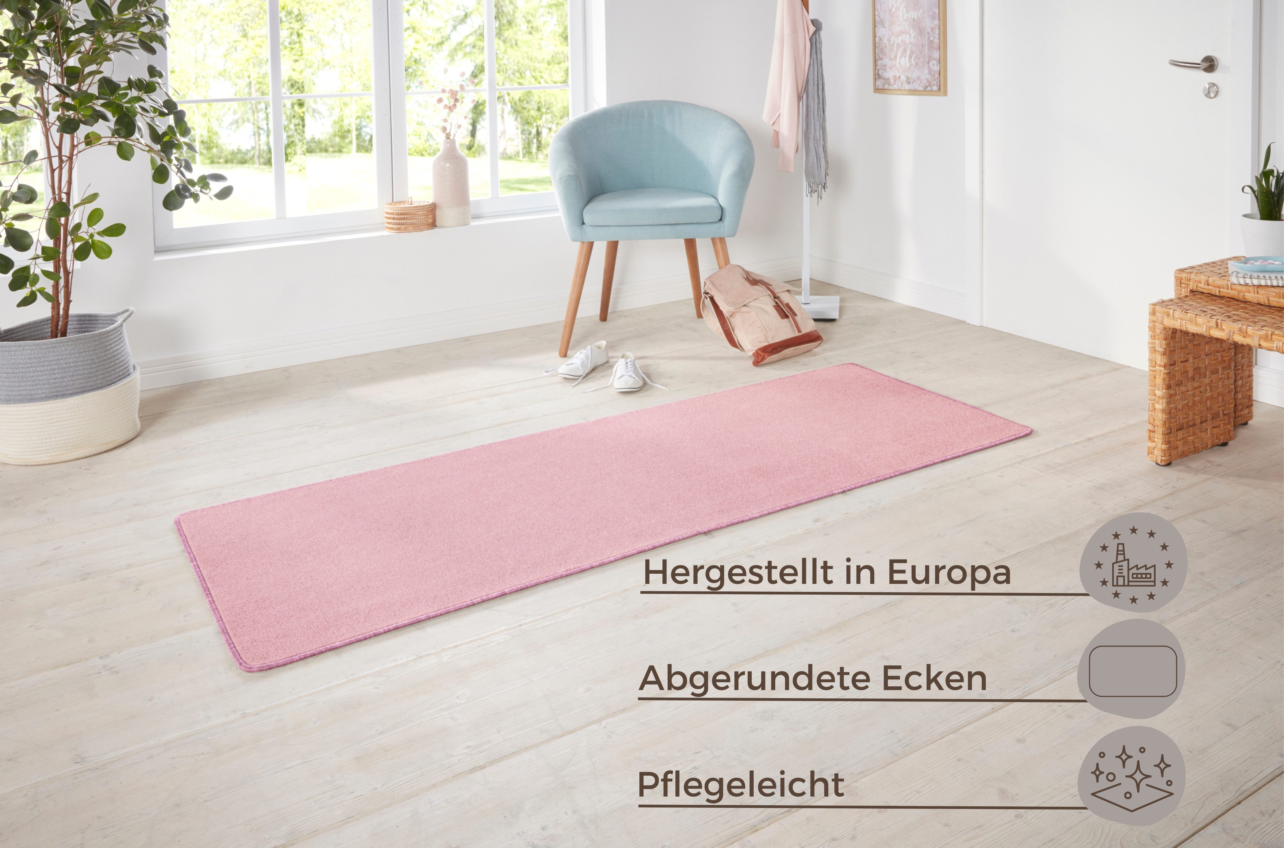 HANSE Home Vloerkleed Shashi Kortpolig, effen kleuren, loper, zacht, eetkamer, kinderkamer, gang
