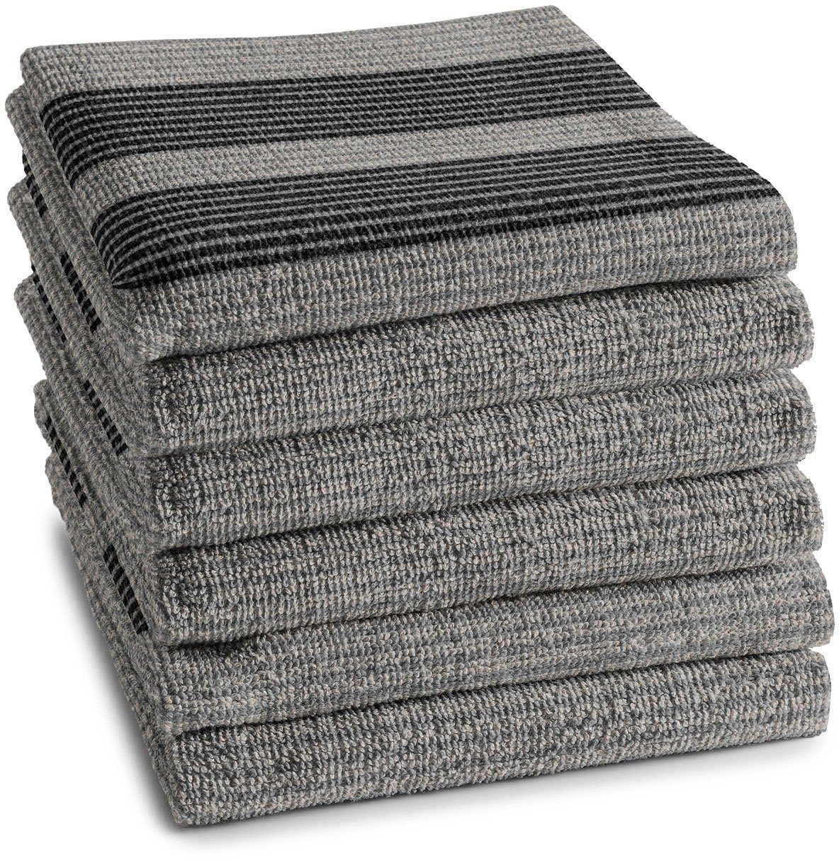 DDDDD Theedoek Baxter Keukenhanddoek van zachte frotté, 50 x 55 cm (set, 6-delig) theedoeken grijs