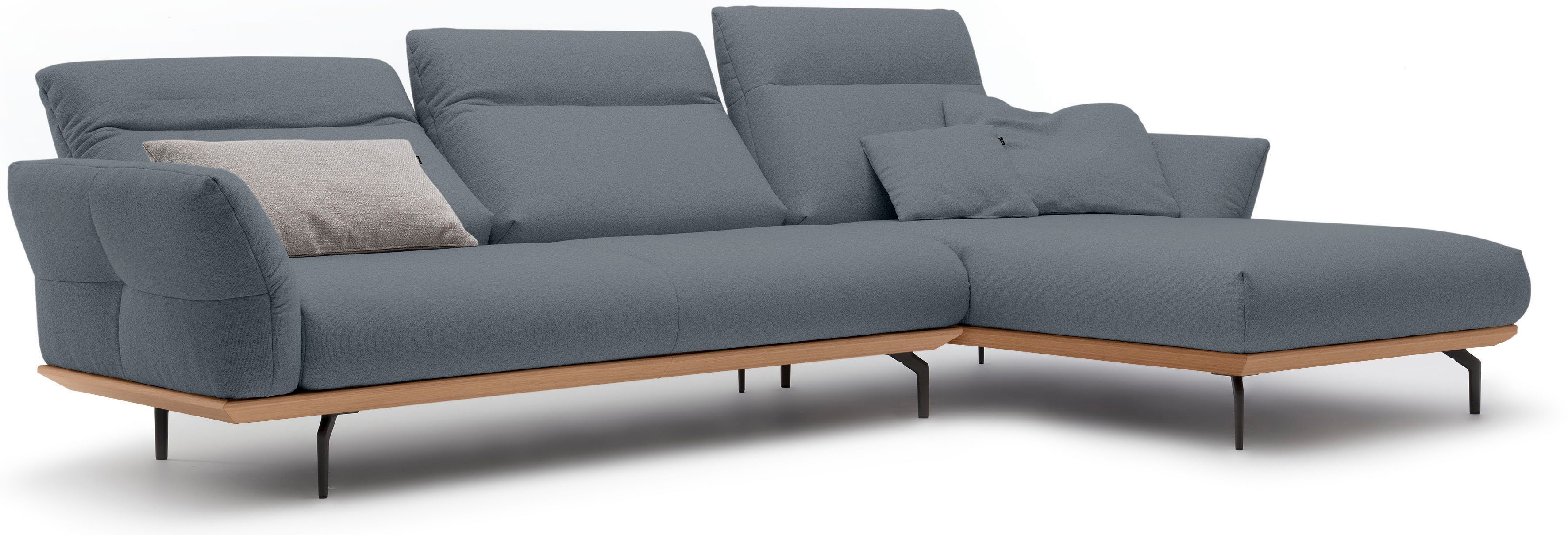 Creation BY ROLF BENZ Hoekbank CR.460 Sokkel in eiken, onderstel in umbra grijs, breedte 318 cm