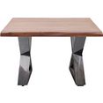 mca furniture salontafel cartagena salontafel massief hout met schaaldeel en natuurlijke kieren en gaatjes bruin