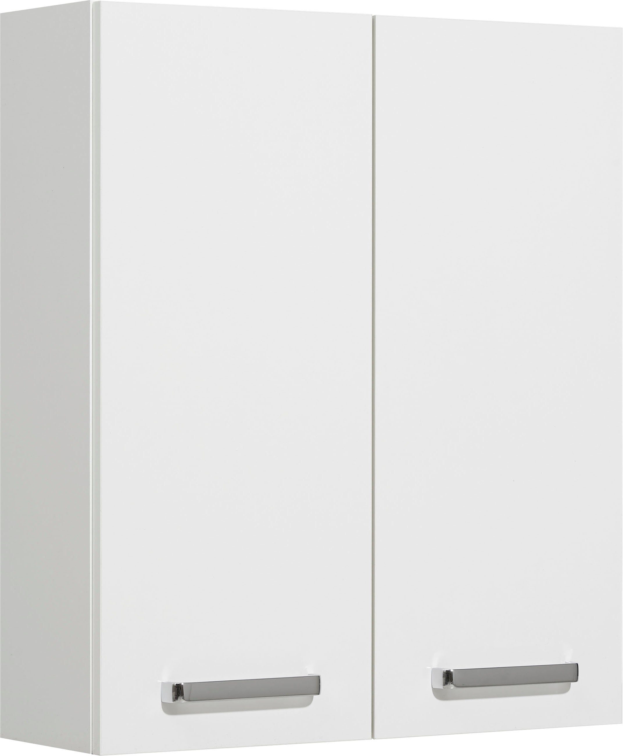 Saphir Hangend kastje Quickset wand-badkast 60 cm breed met 2 deuren en 2 legplanken Badkamer-hangend kastje inclusief deurdemper, grepen in glanzend