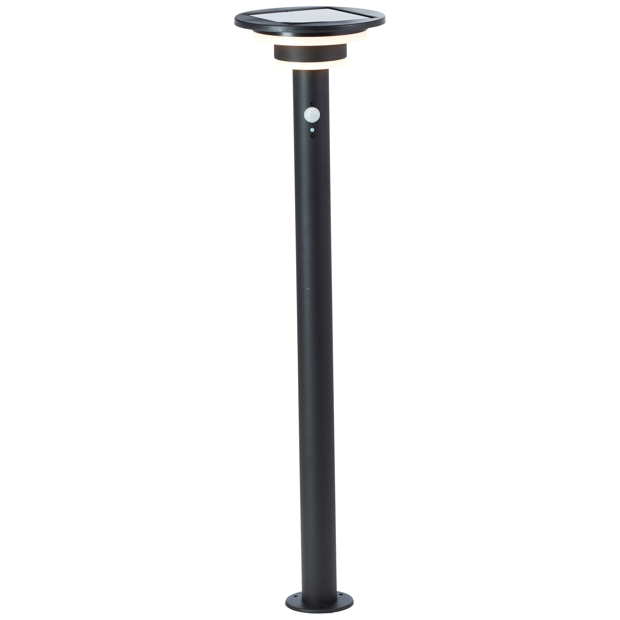 Brilliant Leuchten Led-vloerlamp voor buiten Garvina Zonne-energie, 85 cm, 430 lm, 3000 K, roestvrij staal, zwart (1 stuk)