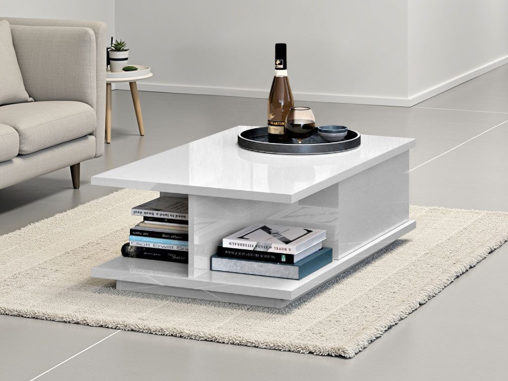 Places of Style Salontafel Piano UV gelakt, woonkamer tafel met lade inclusief soft-closefunctie