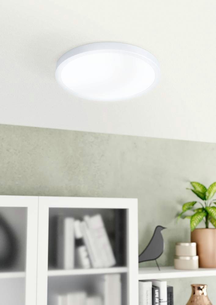 EGLO Plafondlamp FUEVA 5 Plafondlamp, IP44, lage opbouwhoogte, 20 Watt, Rond (1 stuk)