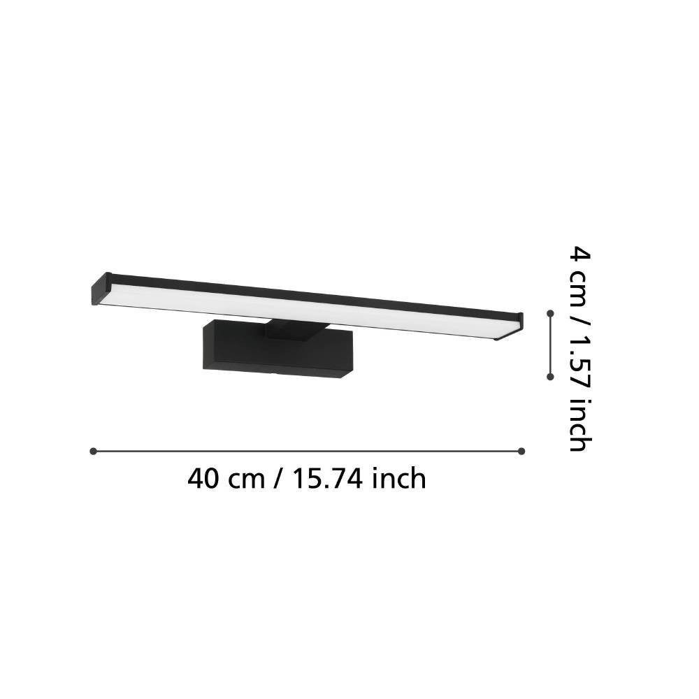 EGLO Spiegellamp PANDELLA 1 Wandlamp, LED spiegel lamp, lamp in zwart, wit, IP44, L 40 cm (1 stuk)