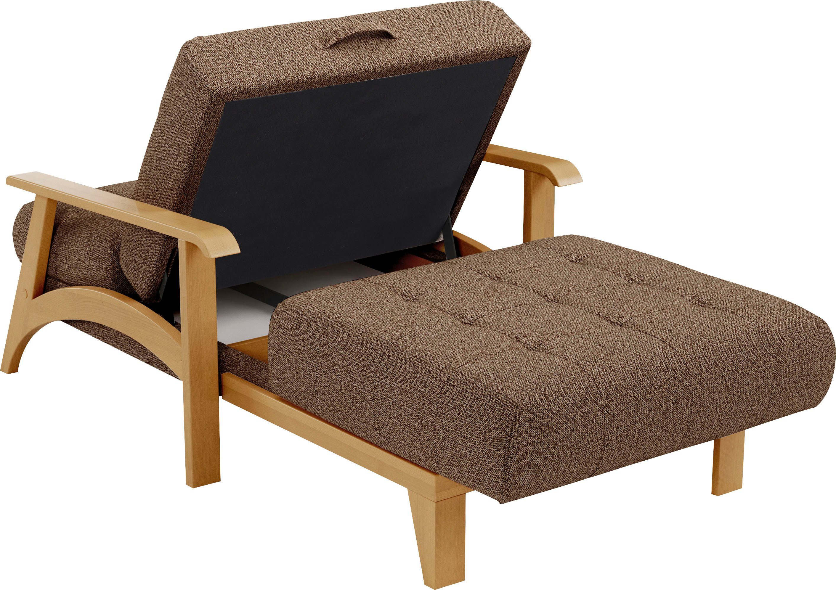 sit&more Récamier Billund Armleuningen van eikenkleurig beukenhout, verschillende bekledingen en kleuren
