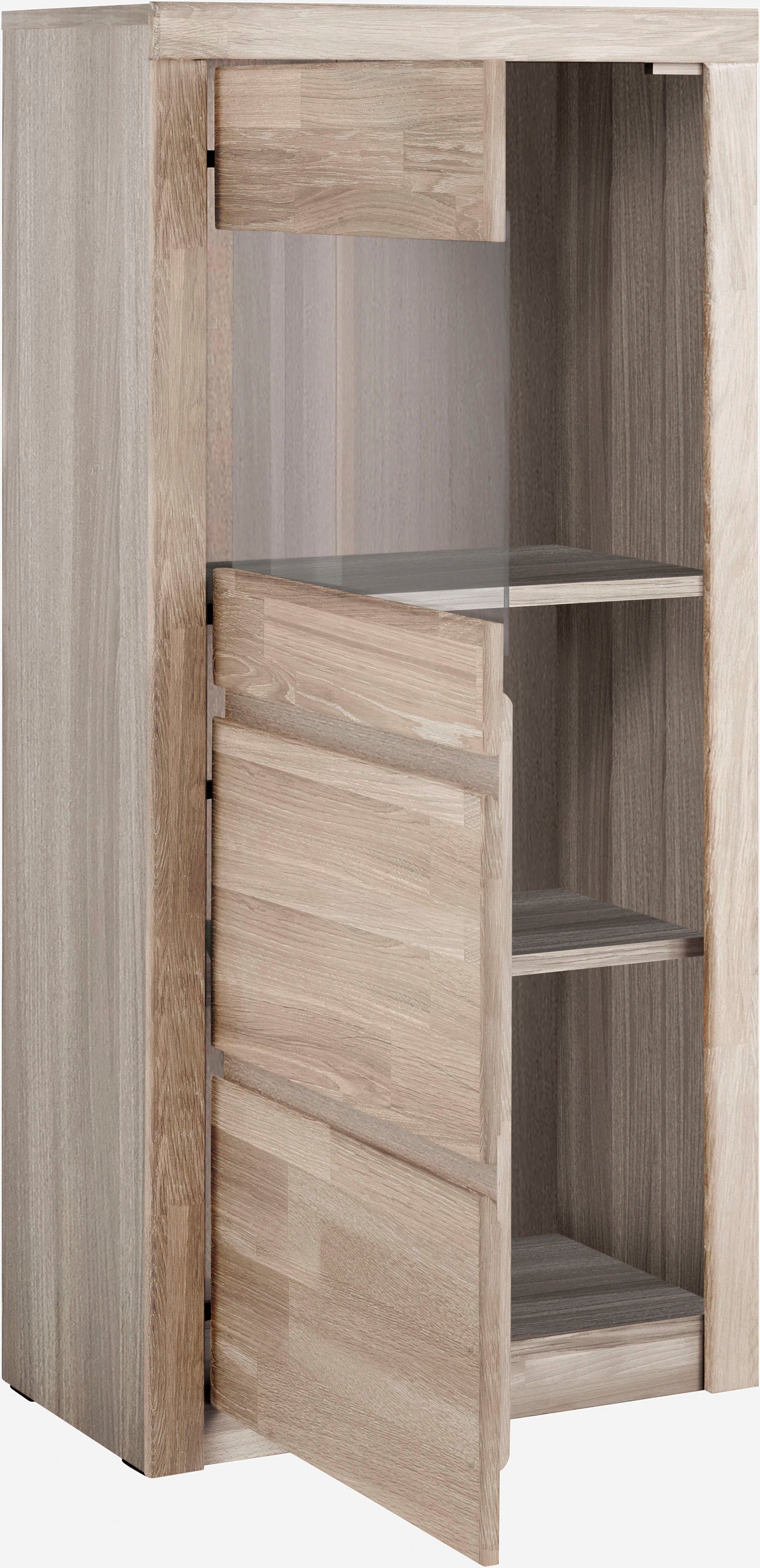 Home affaire Vitrinekast Silkeborg mooie greeploze look, gedeeltelijk massief