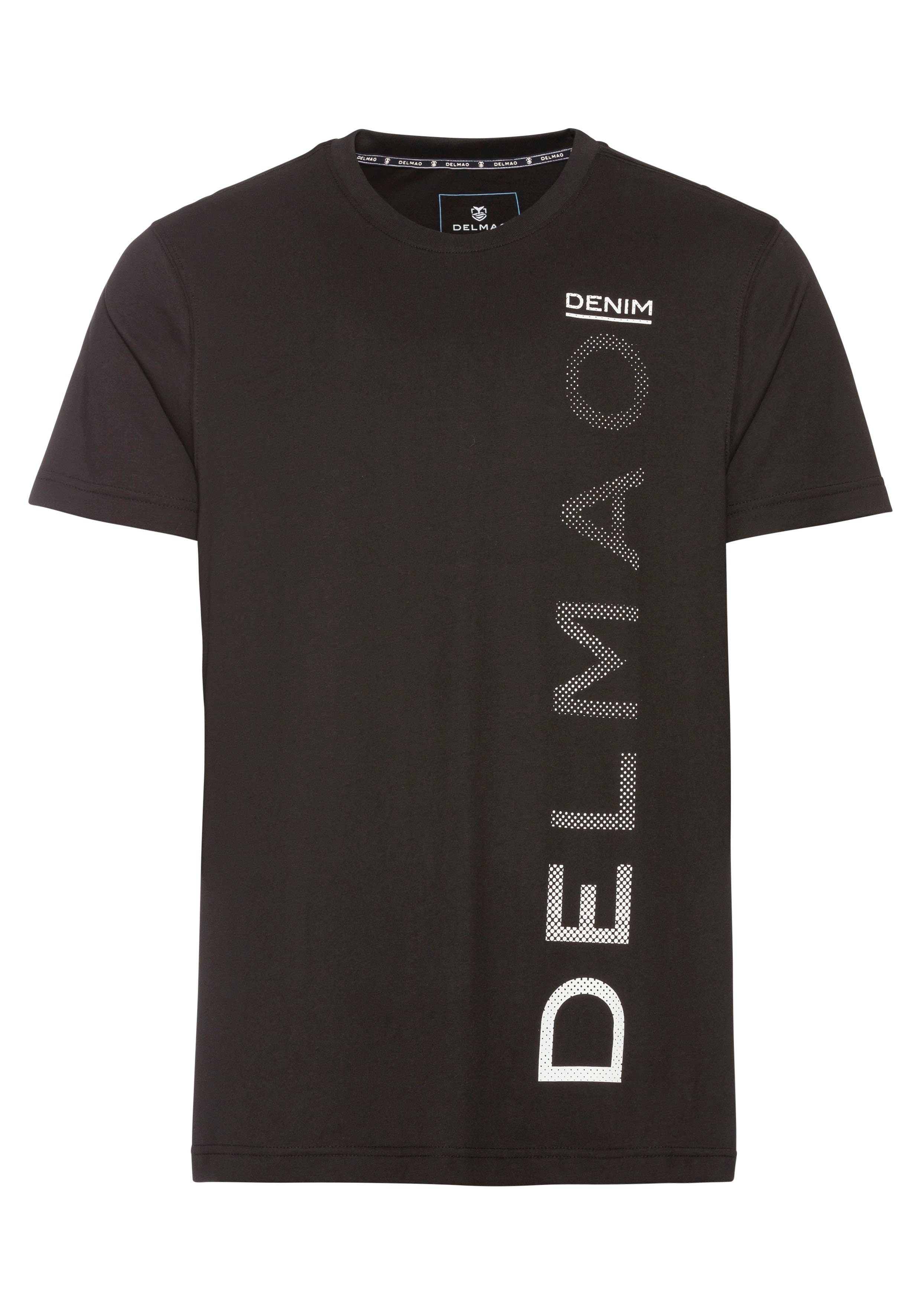 DELMAO T-shirt Korte mouwen, casual print, ronde hals, van katoen