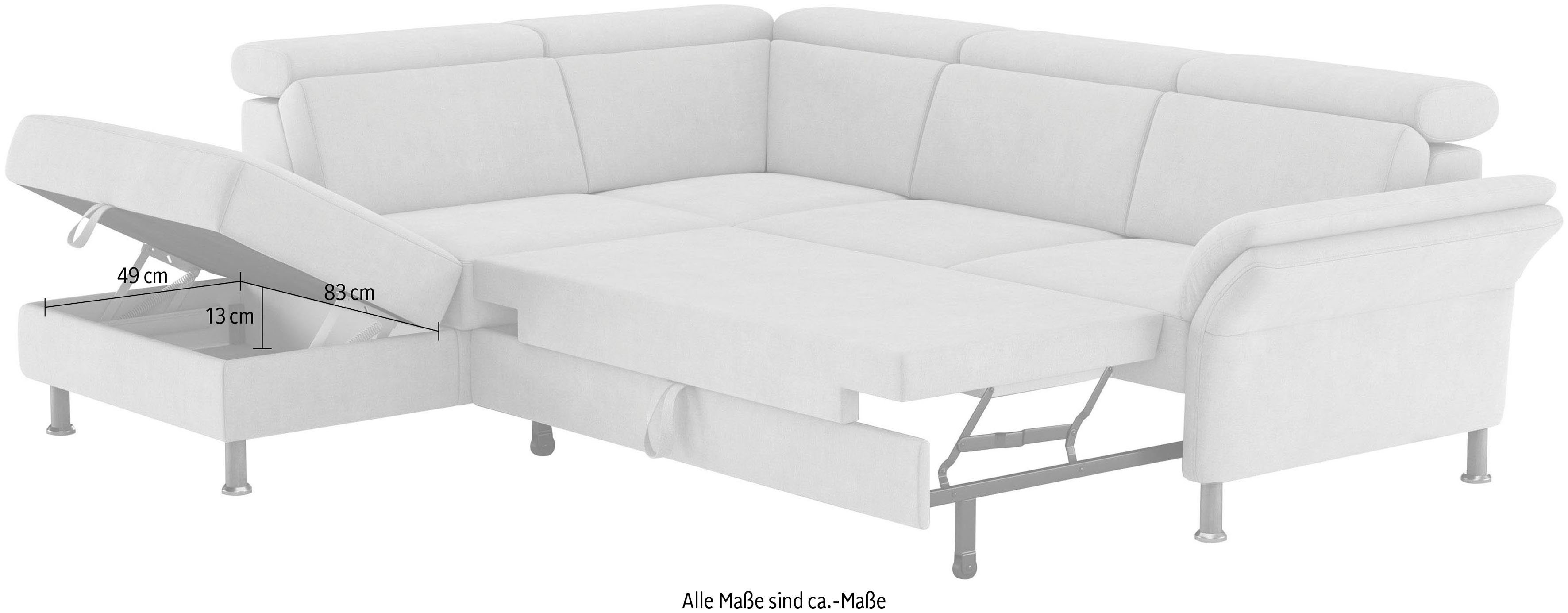 Home affaire Hoekbank Calypso L-vorm met relaxfunctie motorisch in bank 2,5-zits