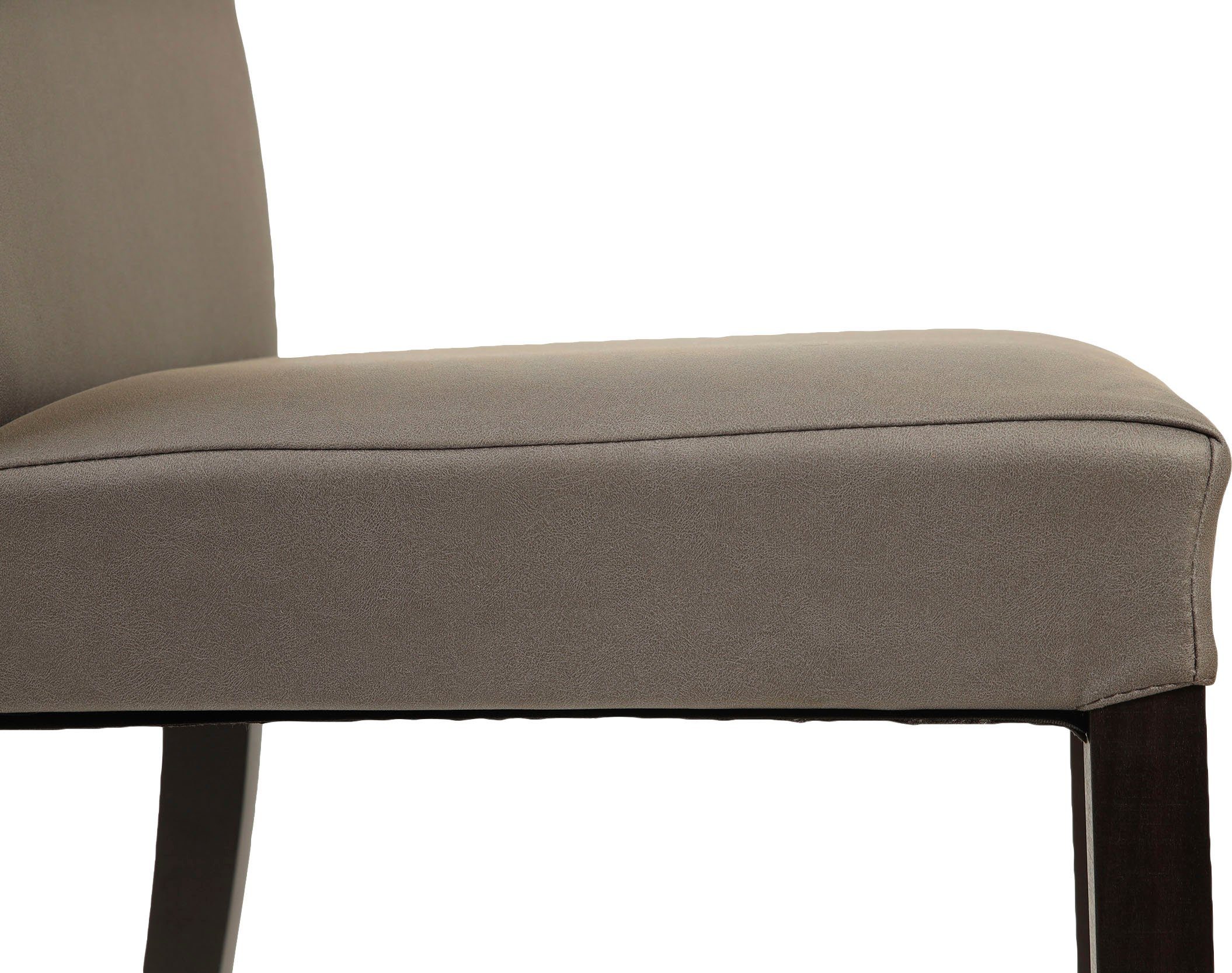 Home affaire Stoel met 4 poten Nina robuuste microvezel, frame naturel-beuken of wengé gelakt (set, 2 stuks)