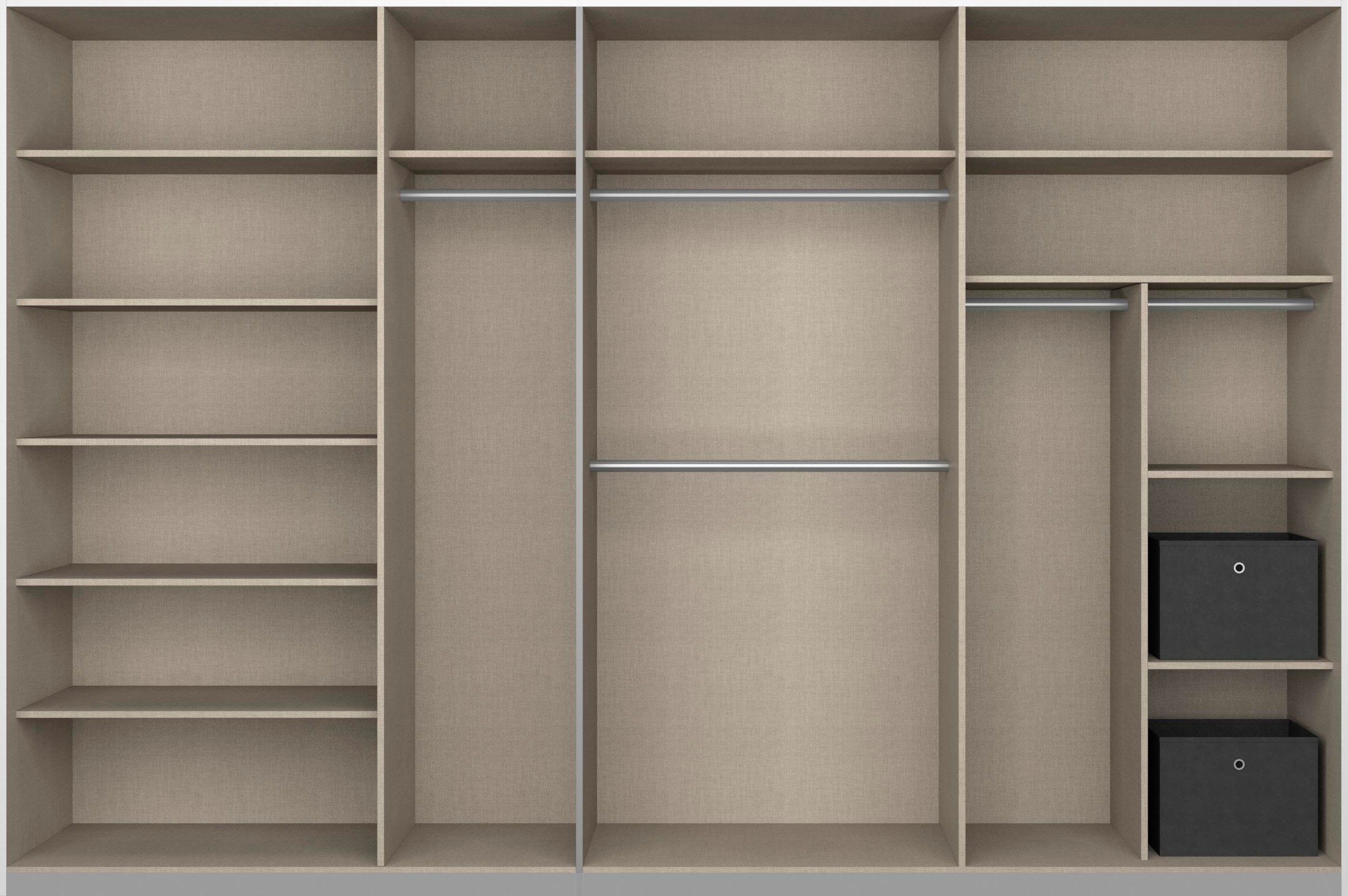 rauch Schuifdeurkast Kledingkast kast garderobe CORTONA met passe-partout en optionele verlichting inclusief indeling 2 boxen en planken